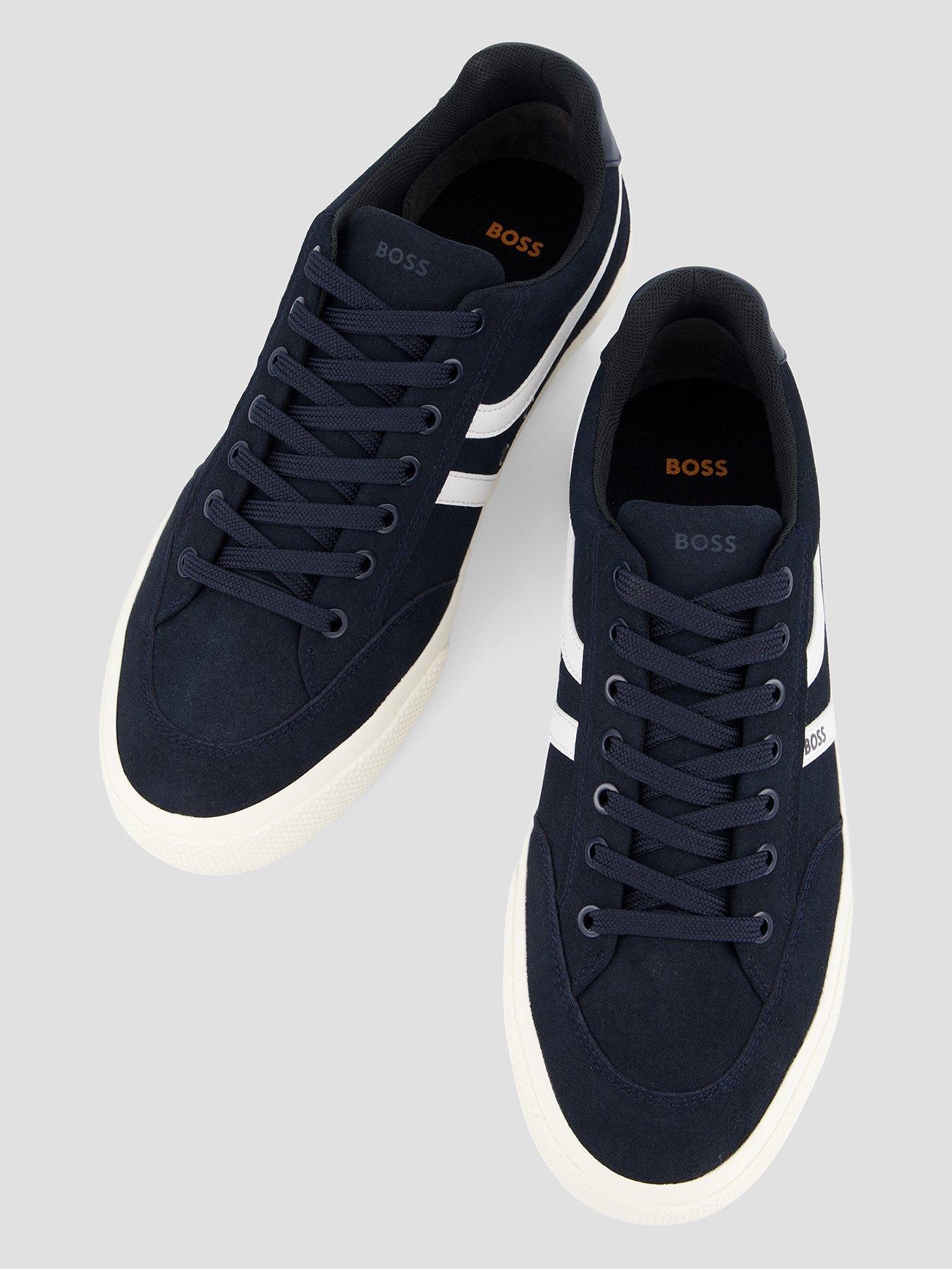 Image 3 of 7 of BOSS Orange Aiden Pipe Trim Tennis Trainers - Navy