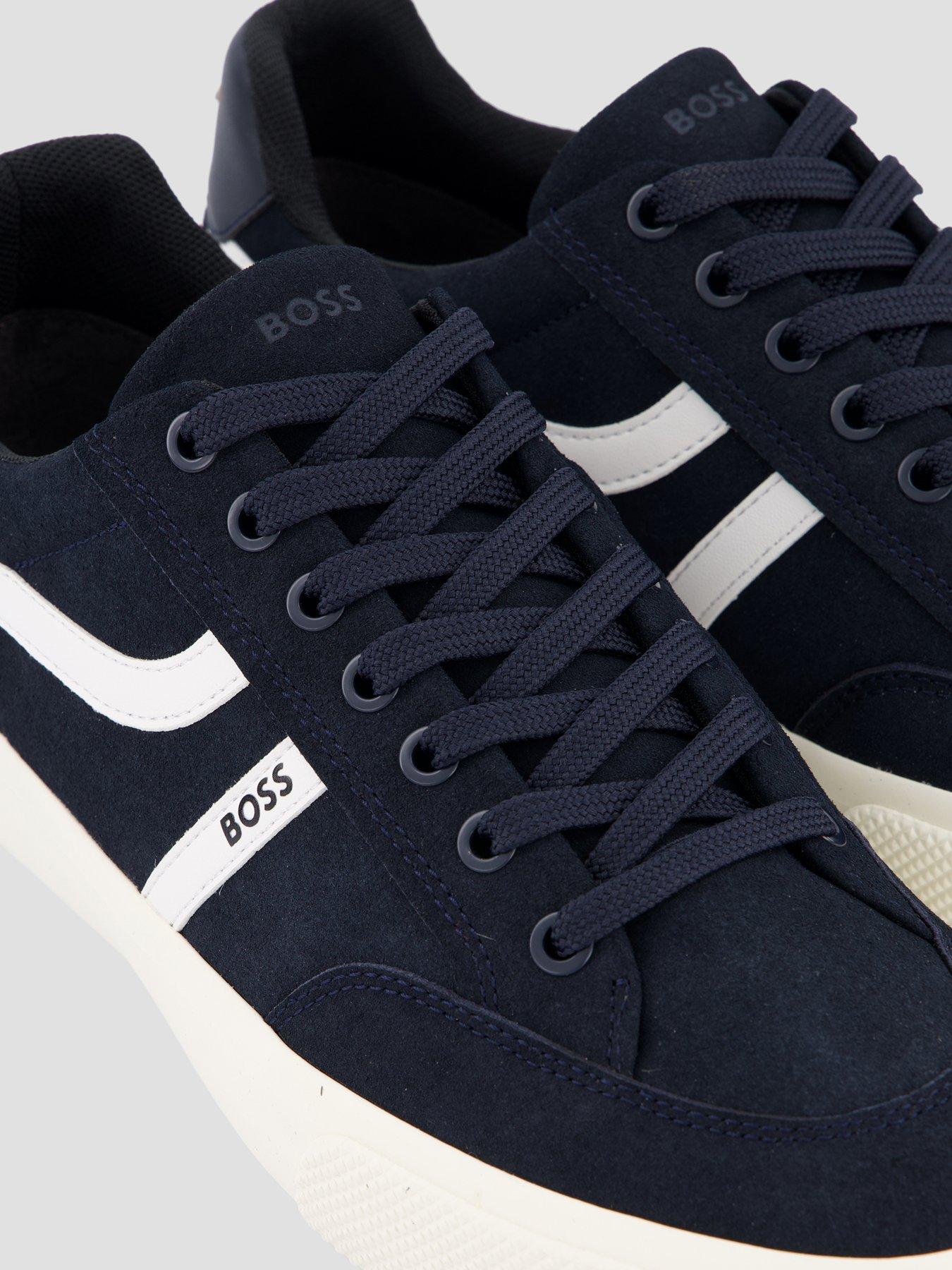 Image 5 of 7 of BOSS Orange Aiden Pipe Trim Tennis Trainers - Navy