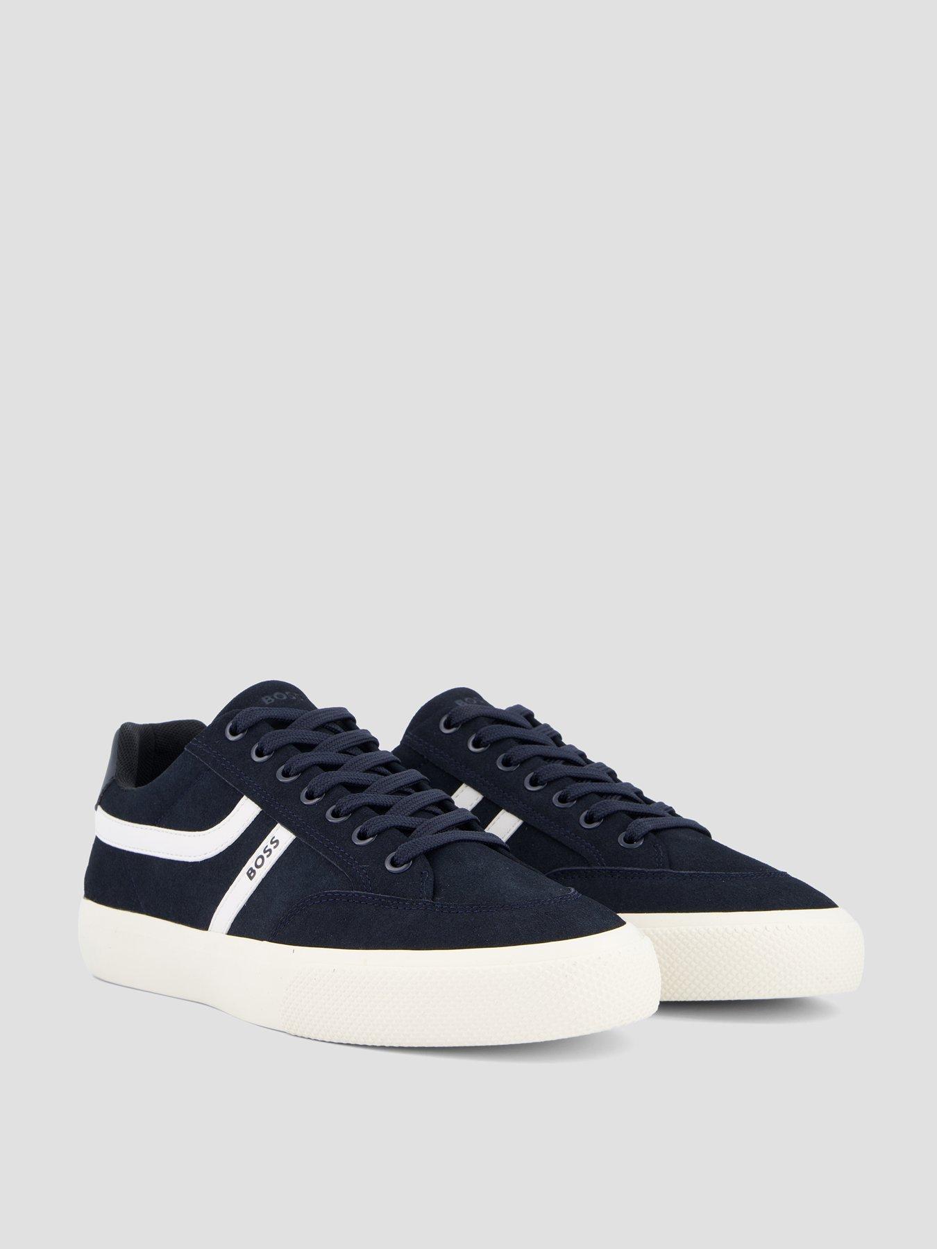 Image 6 of 7 of BOSS Orange Aiden Pipe Trim Tennis Trainers - Navy