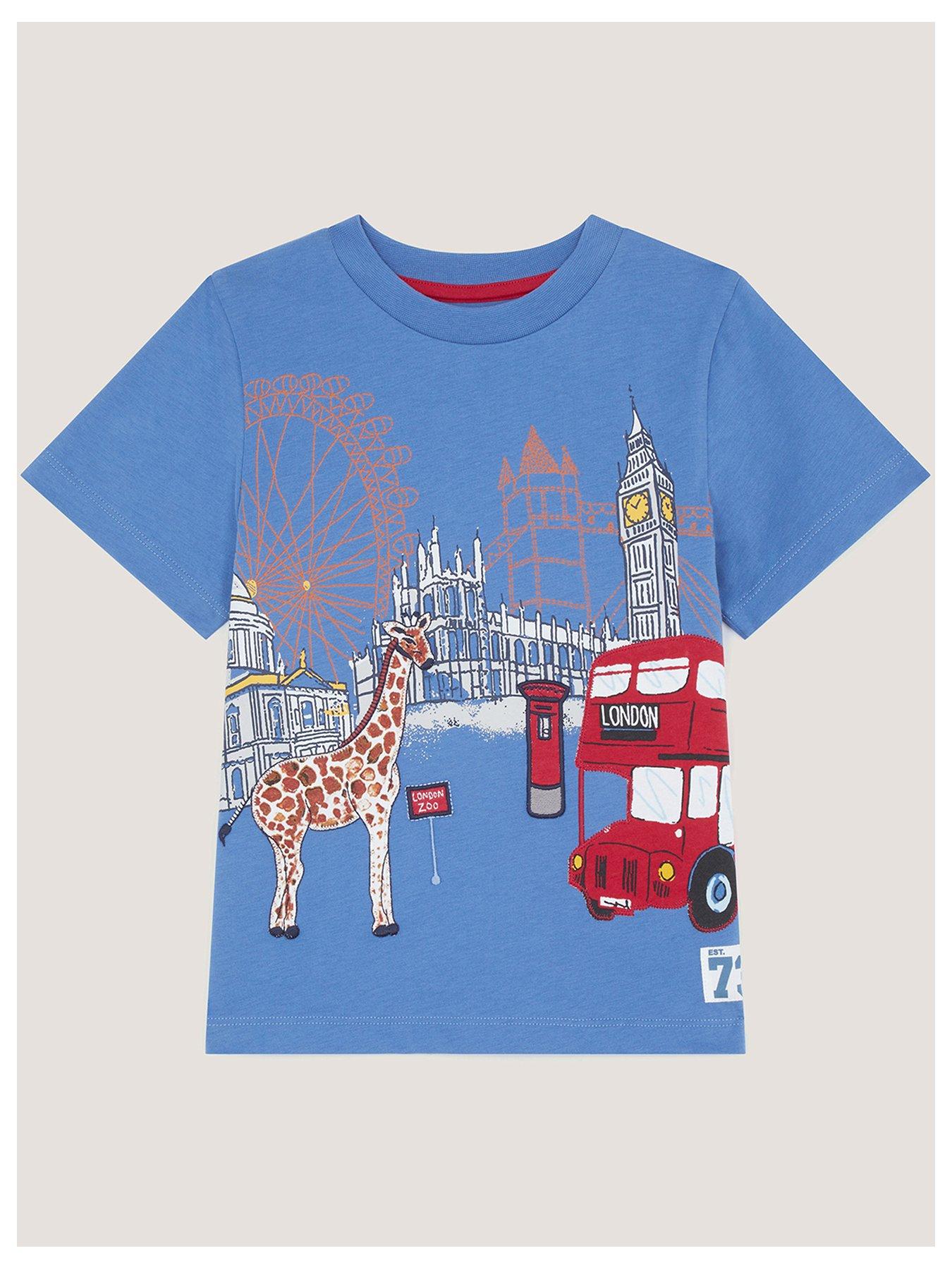 Monsoon Boys London Print Short Sleeve Tshirt - Blue