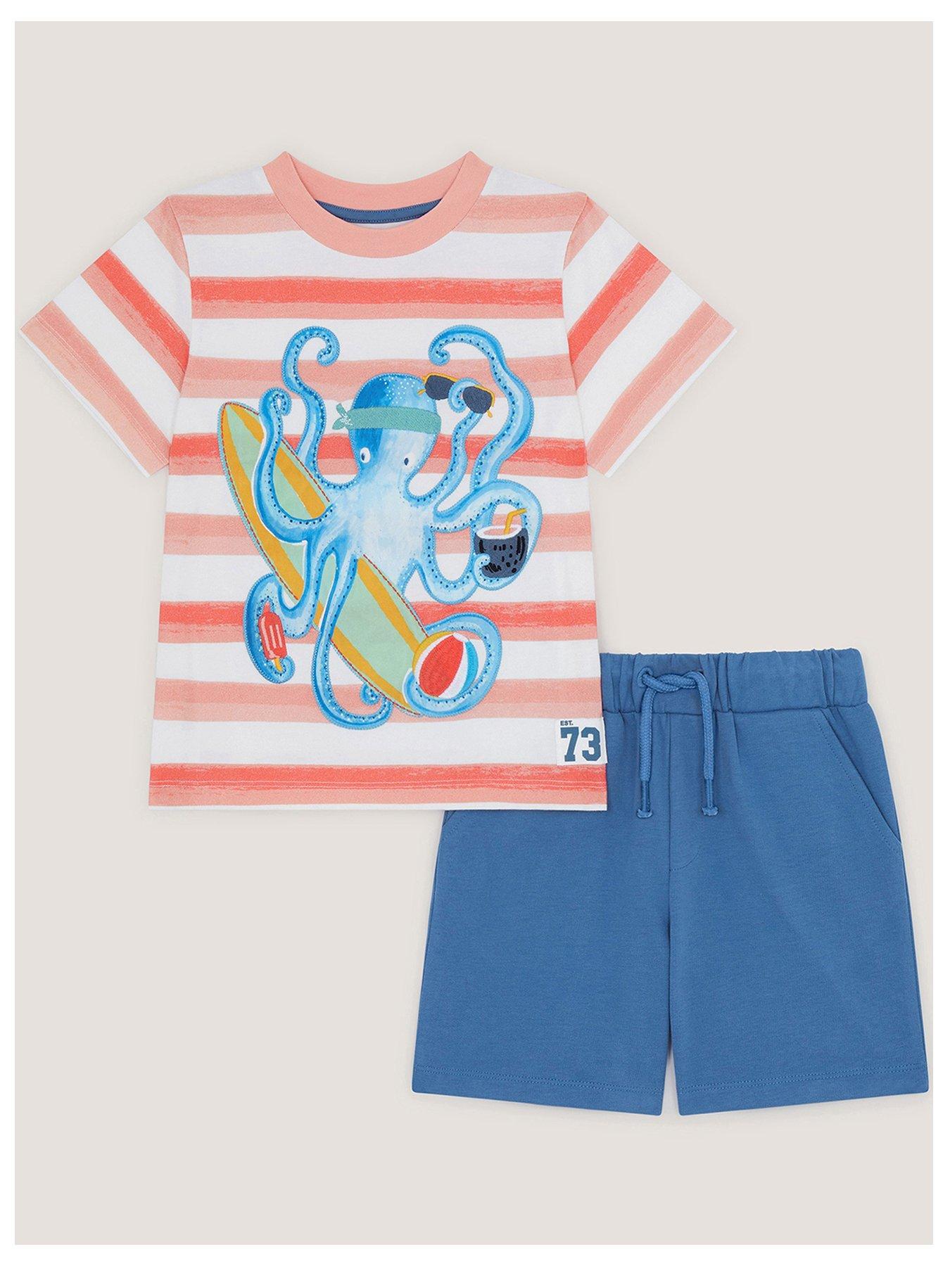 Monsoon Boys Octopus Logo Jersey Set - Orange