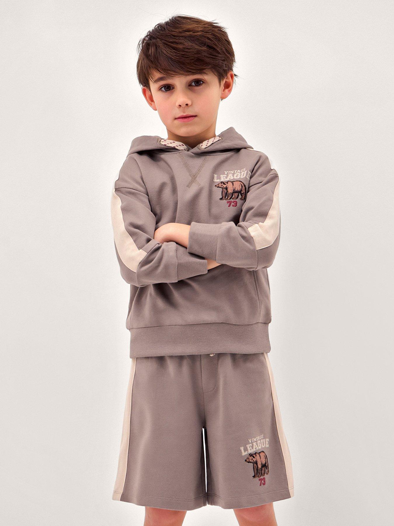 Monsoon Boys League Sweat Short Set - Brown