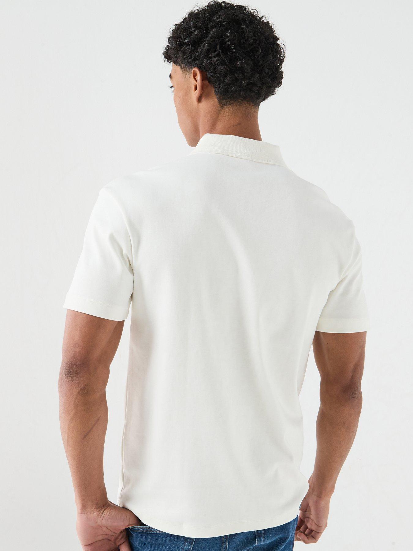 Image 2 of 6 of HUGO Deabono_D Centre Stacked Nikel Logo Polo Shirt - Off White