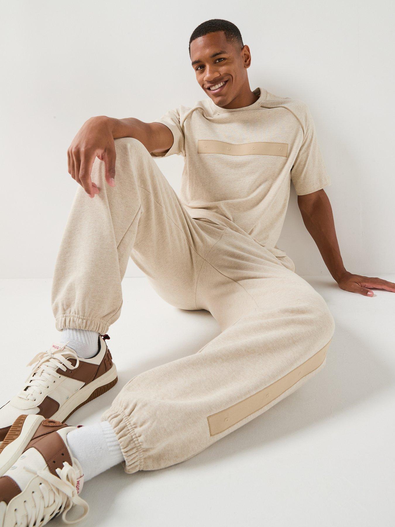 Image 6 of 6 of HUGO Dalipant Tonal Logo Joggers - Light Beige