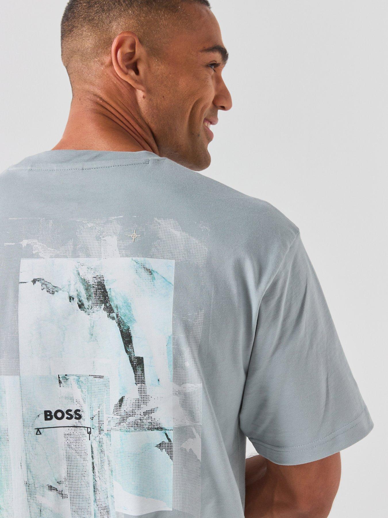 Image 5 of 6 of BOSS Back Graphic T-Shirt - Light Grey