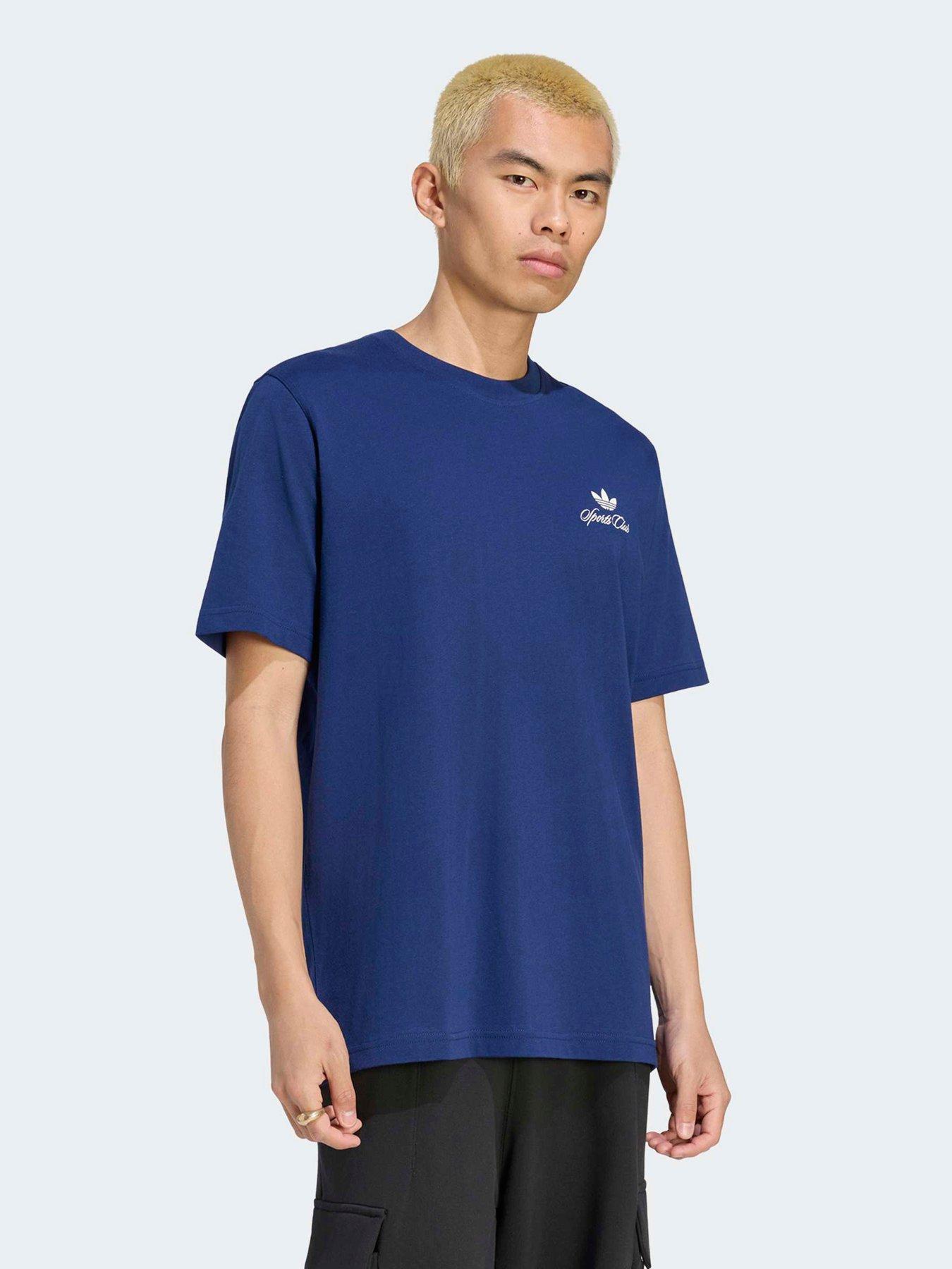 adidas Originals Mens Graphic Tee - Cream - Blue