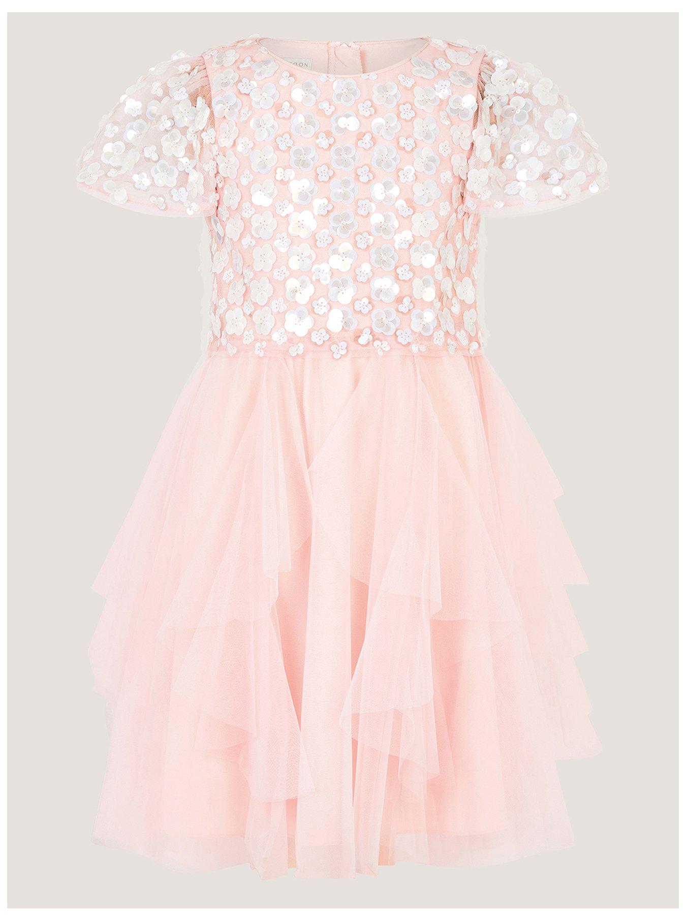 Image 2 of 4 of Monsoon Girls Inaya Sequin Dress - Pink