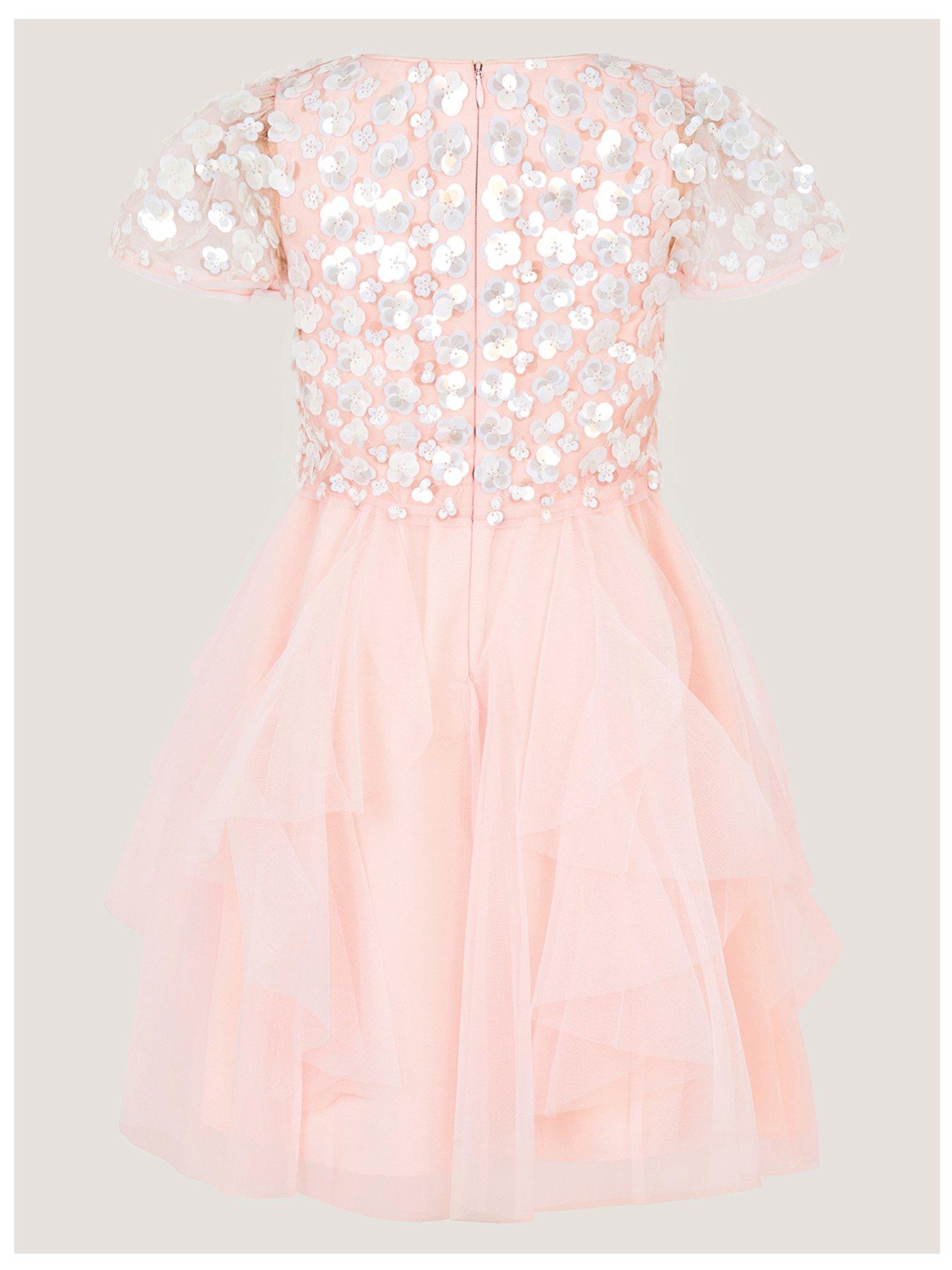 Image 3 of 4 of Monsoon Girls Inaya Sequin Dress - Pink