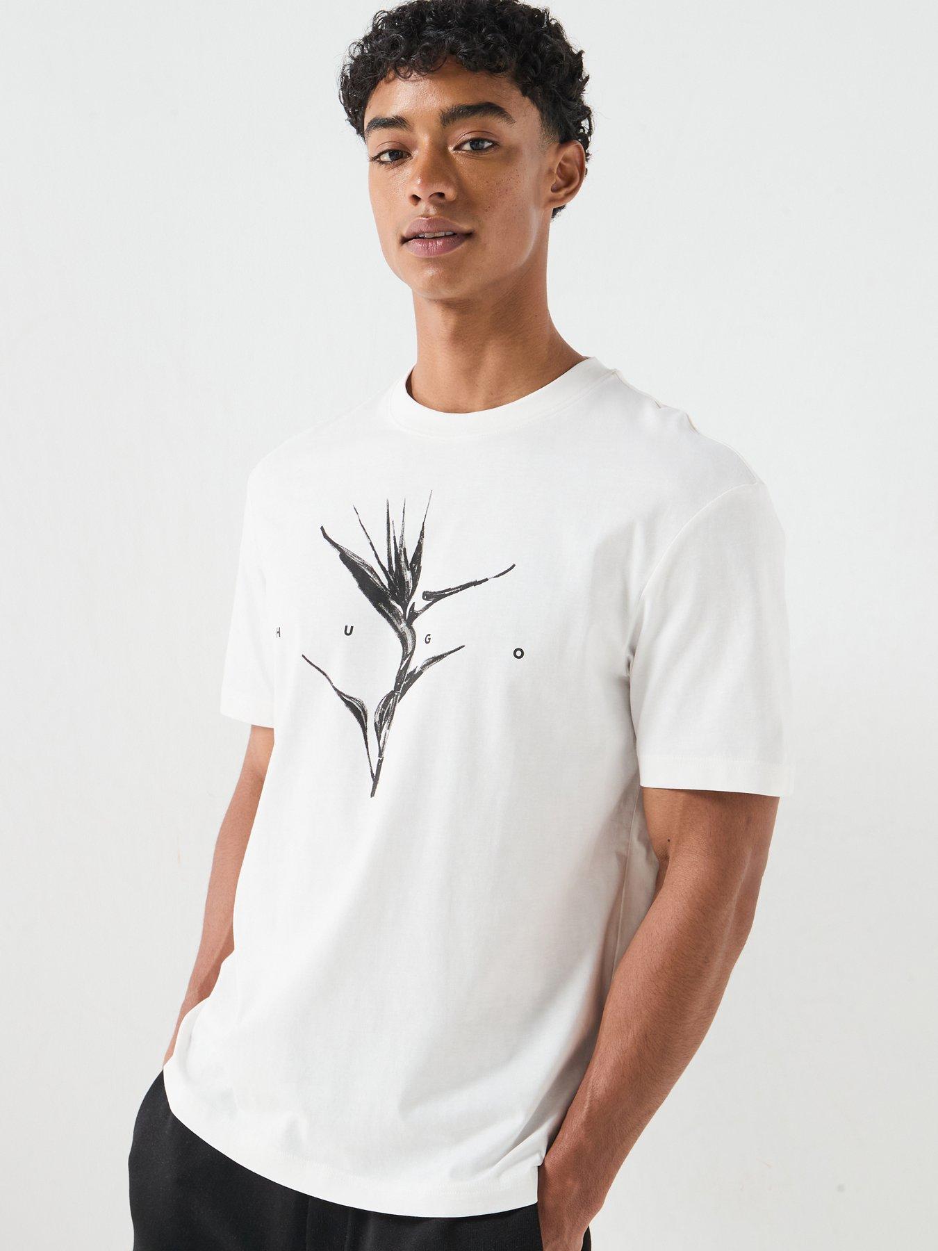 HUGO Darise Bird Graphic T-Shirt - Off White