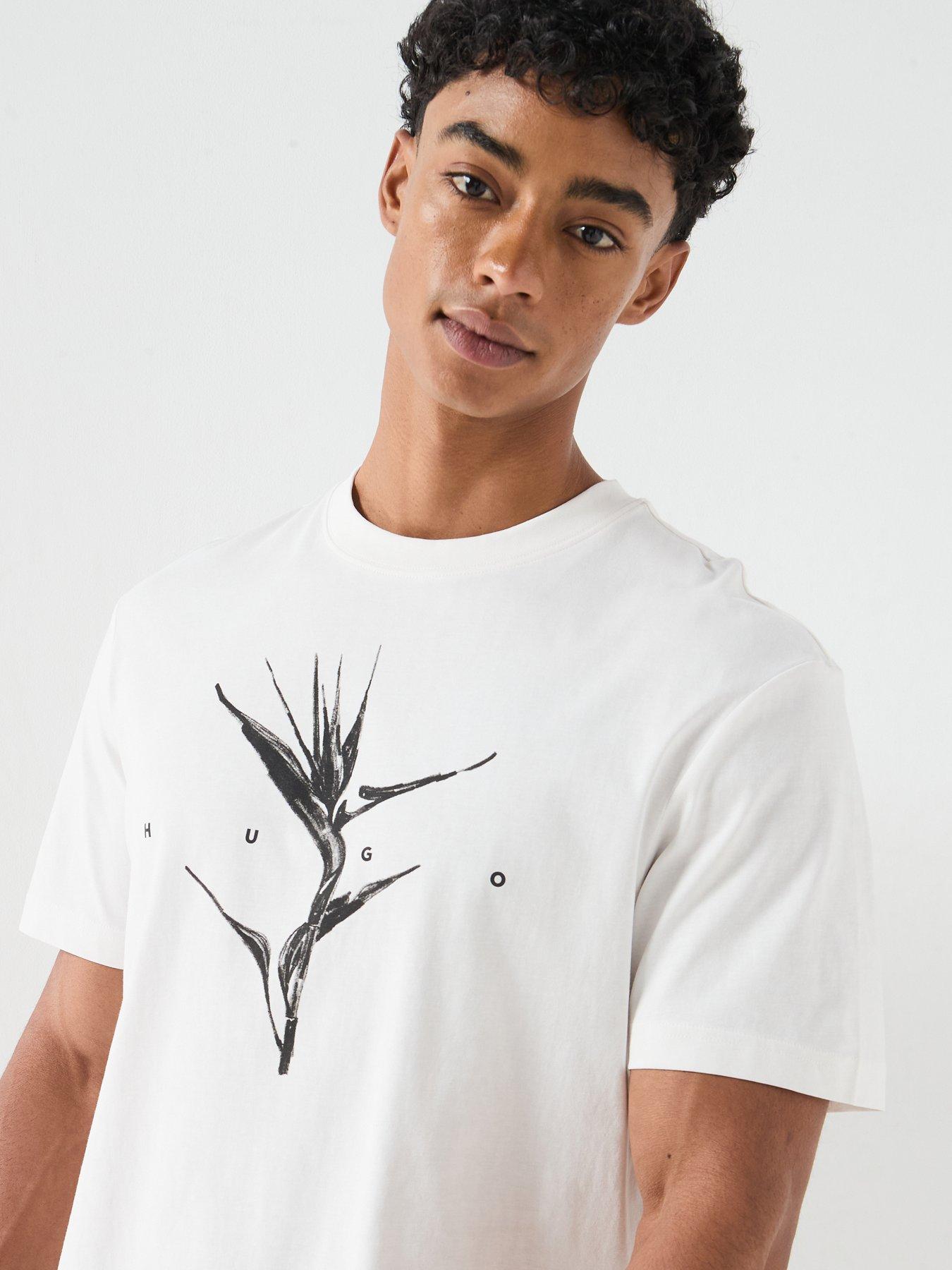 Image 5 of 6 of HUGO Darise Bird Graphic T-Shirt - Off White