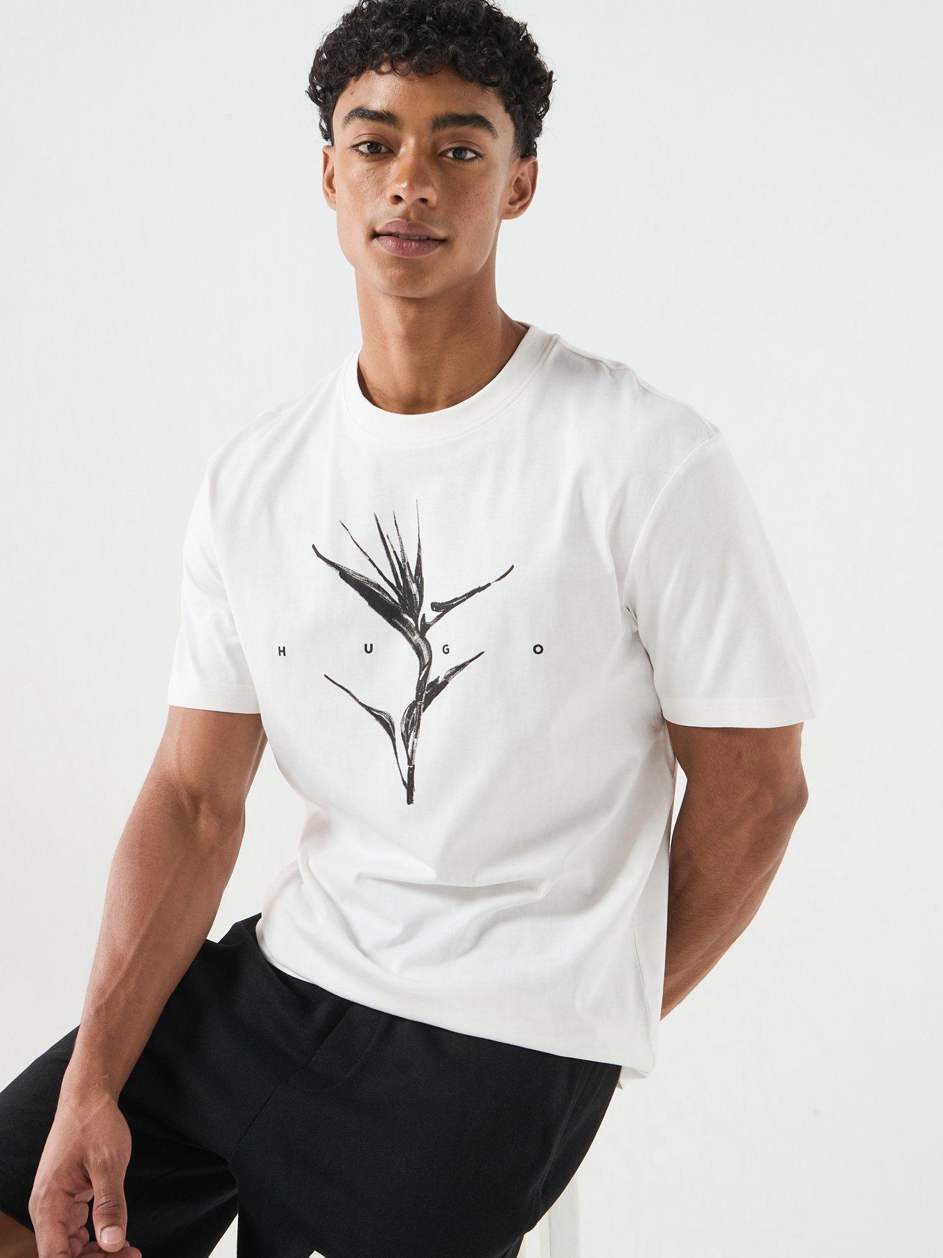 Image 6 of 6 of HUGO Darise Bird Graphic T-Shirt - Off White
