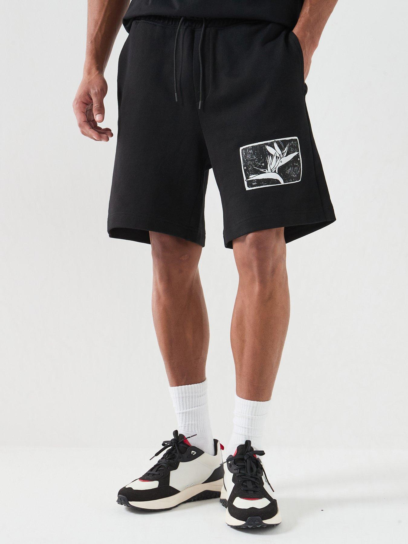HUGO Darispan Bird Box Graphic Sweat Shorts - Black