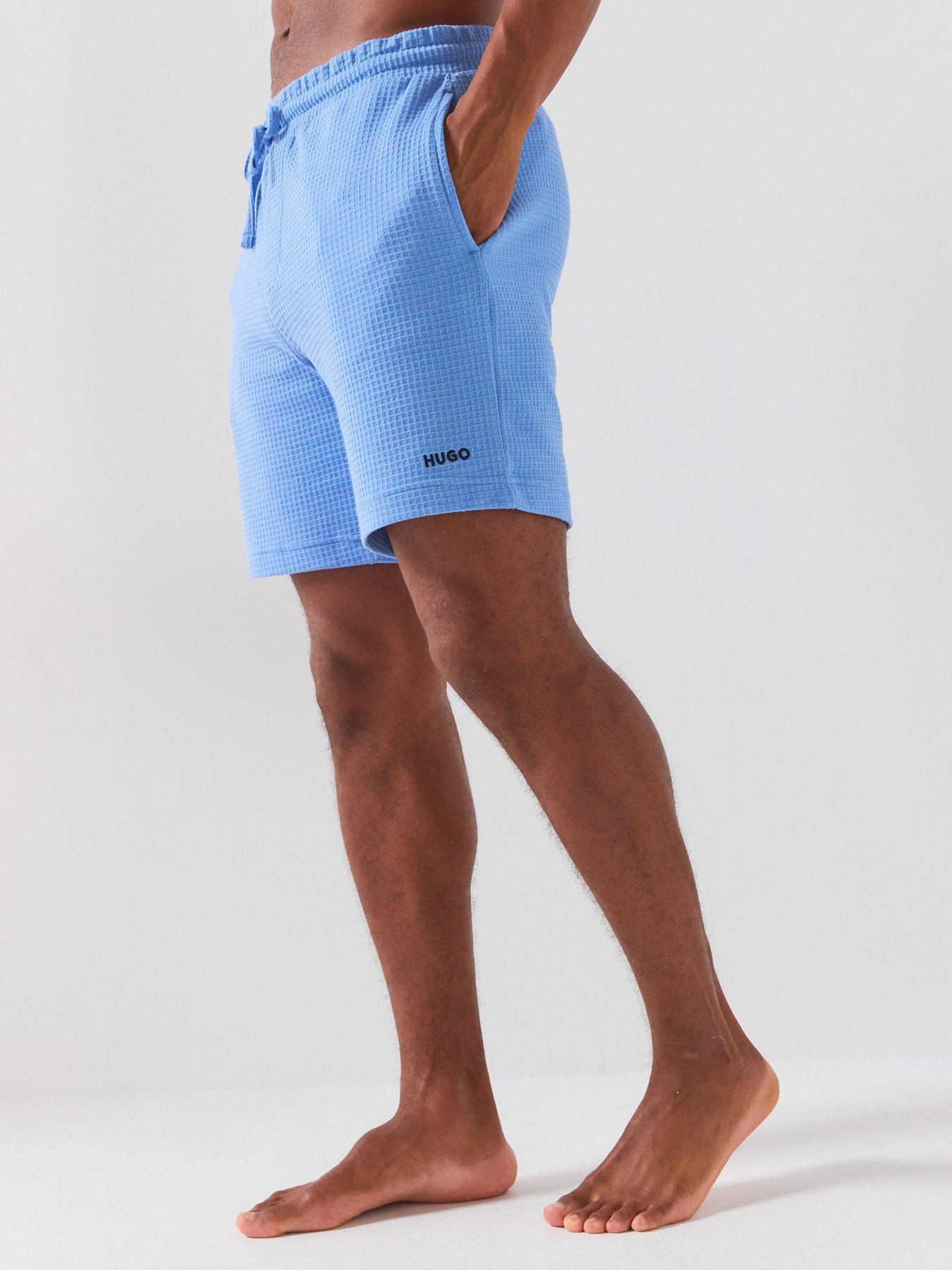 HUGO Austin Waffle Loungewear Shorts - Bright Blue