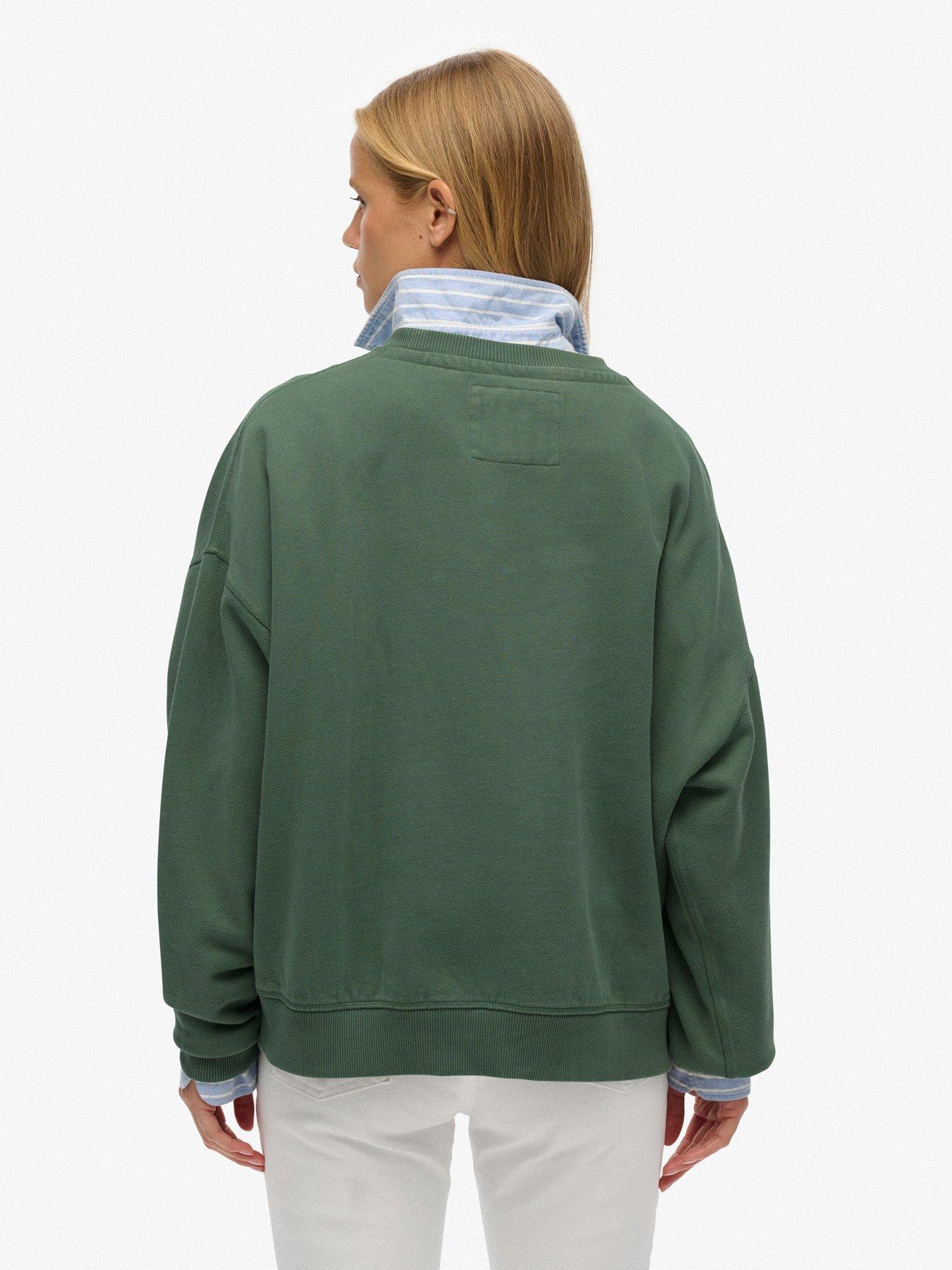 Image 2 of 5 of Superdry Athletic Tonal Applique Crew Sweatshirt - Green