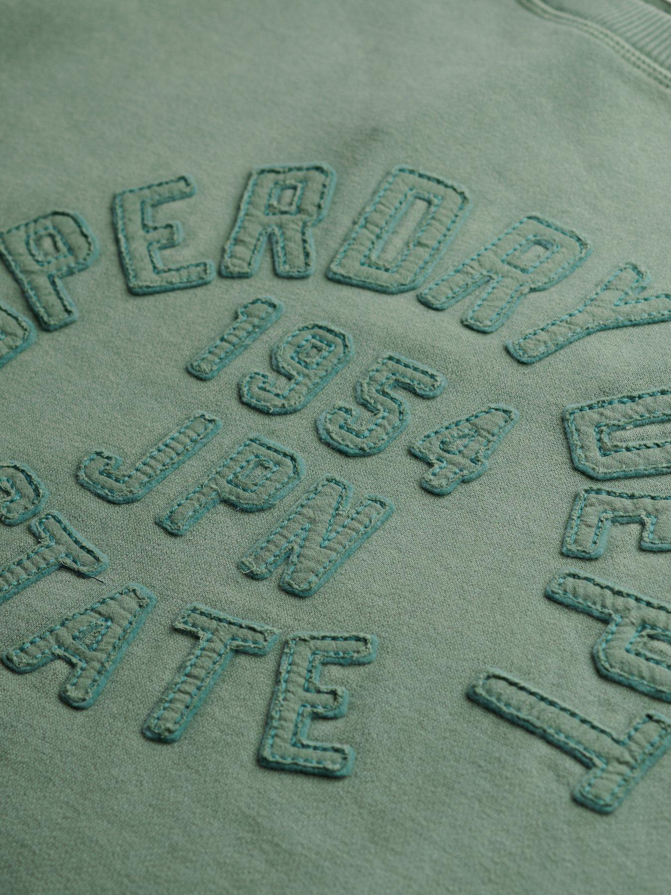 Image 5 of 5 of Superdry Athletic Tonal Applique Crew Sweatshirt - Green