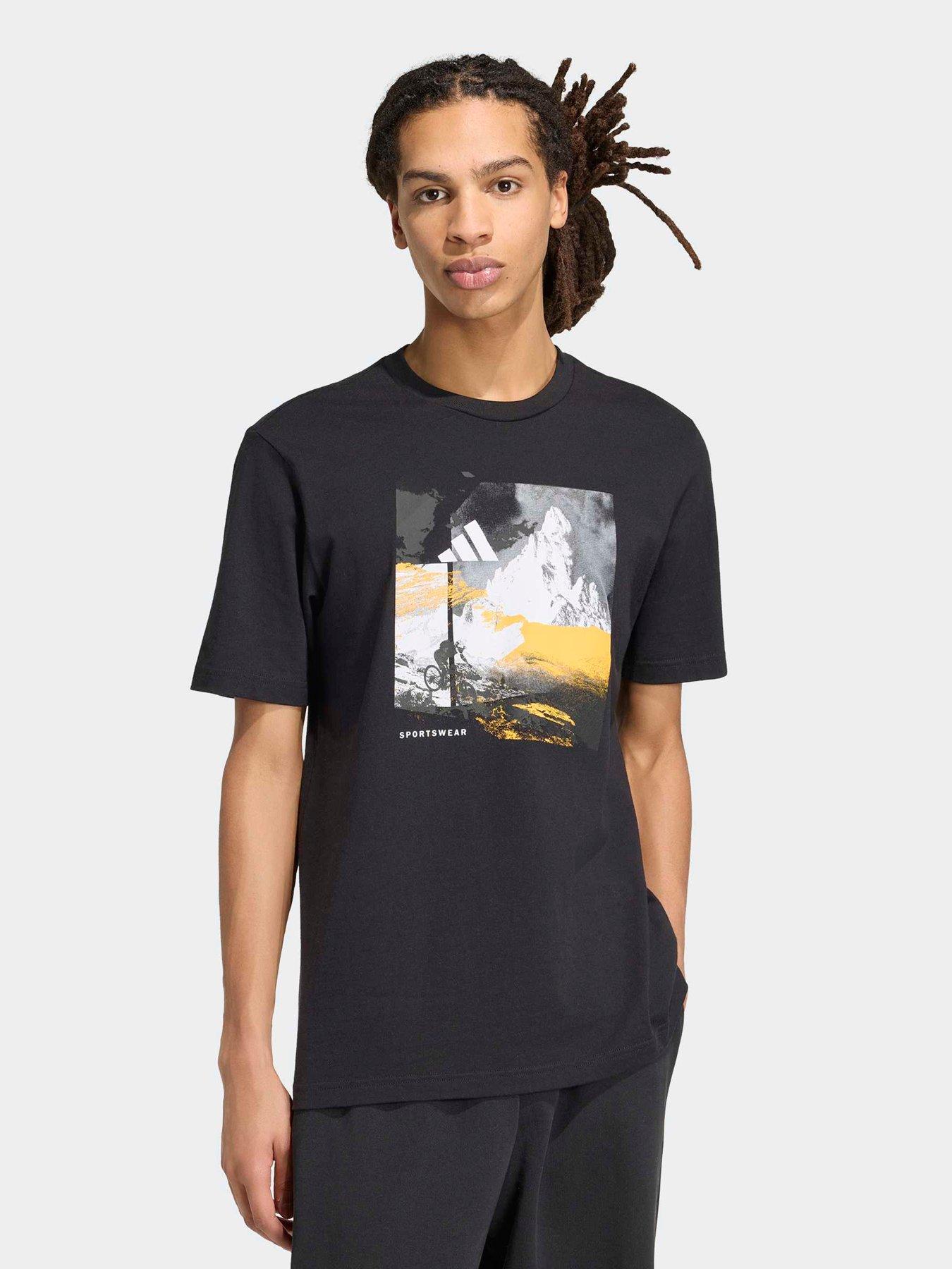 adidas Sportswear Mens Outdoor Graphic Outdoor Tee - Black