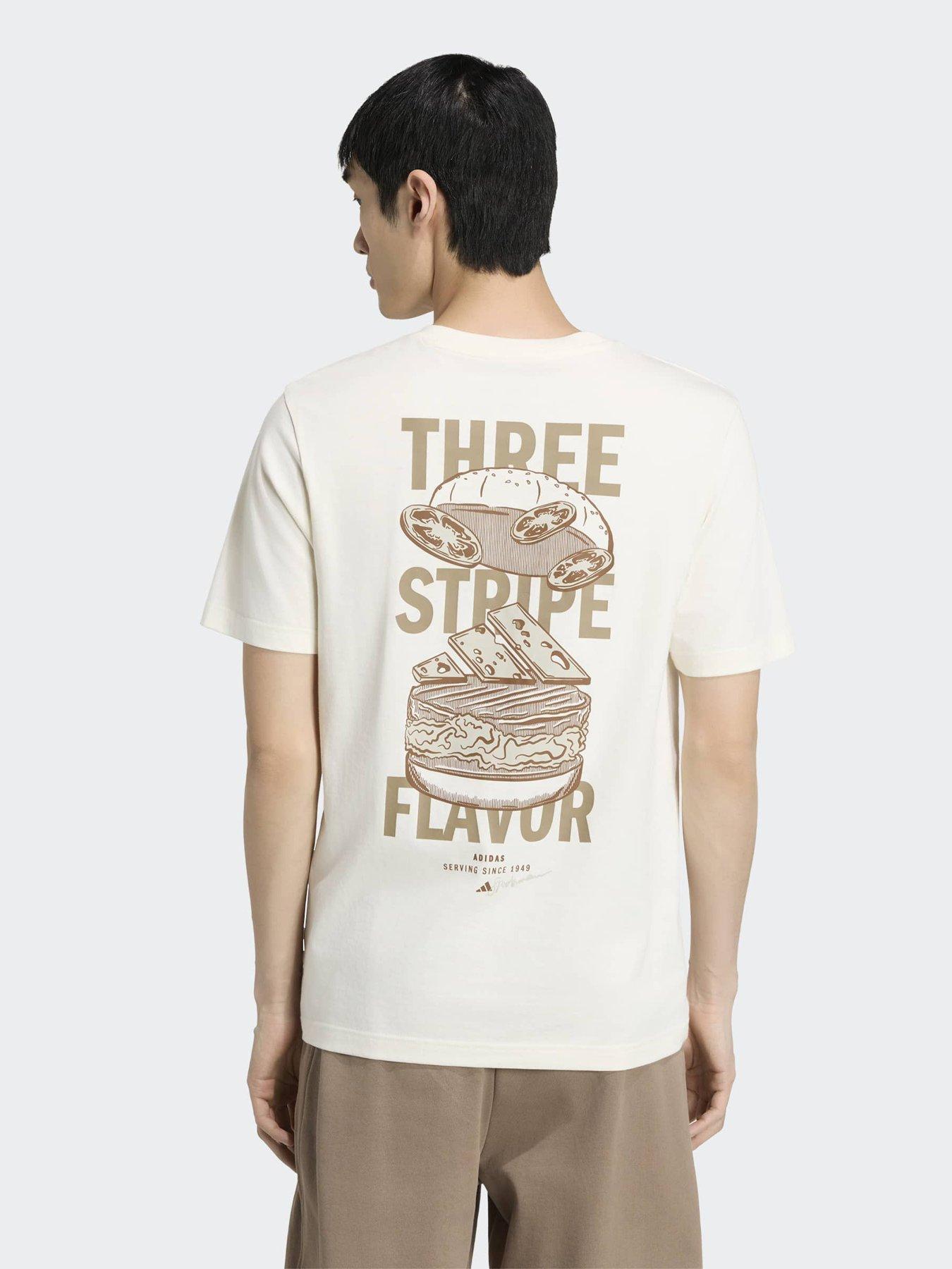 adidas Sportswear Men's Burger Flavour Graphic T-Shirt - White