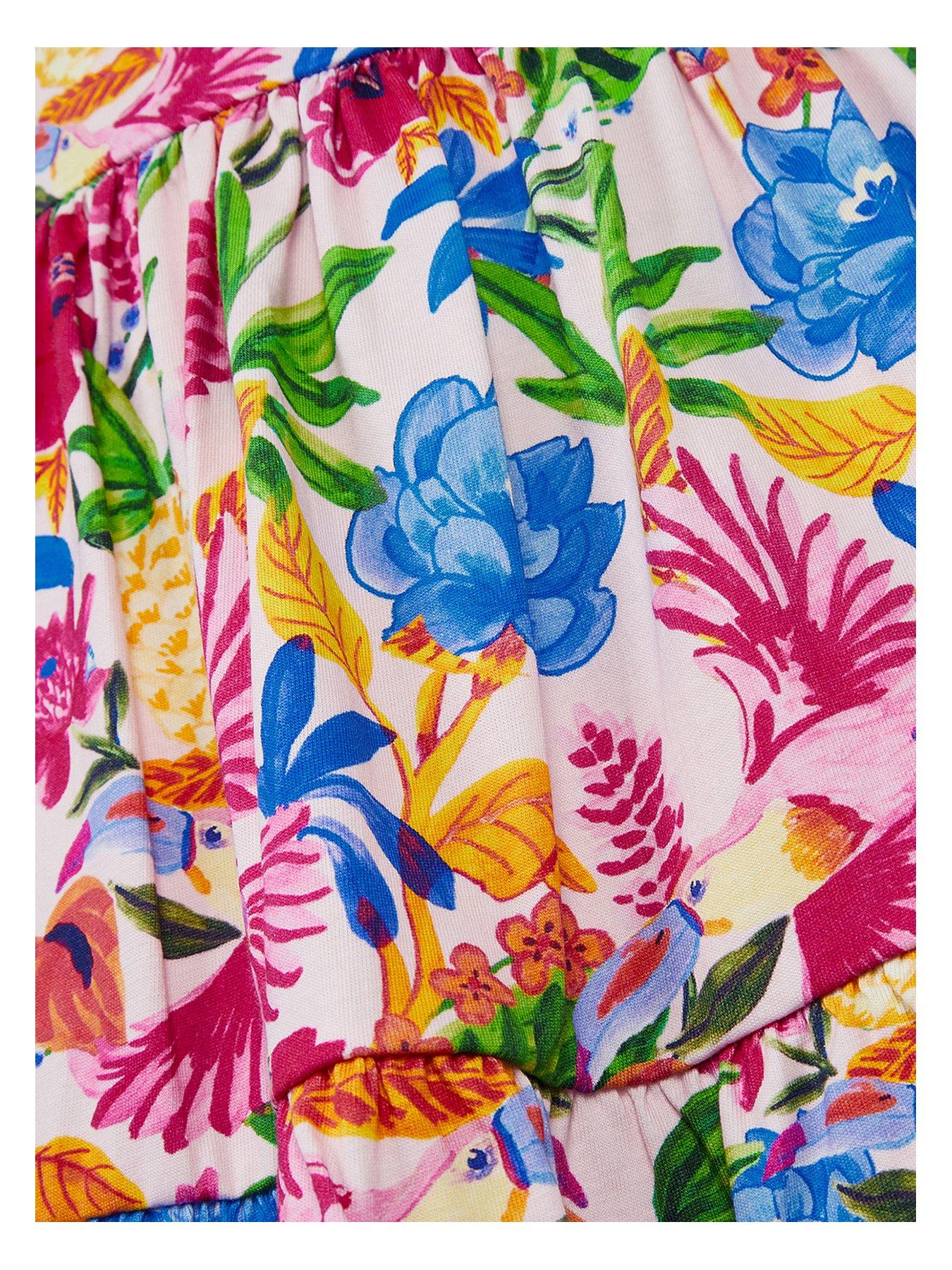 Image 3 of 3 of Monsoon Girls Tropical Jersey Dress - Multi