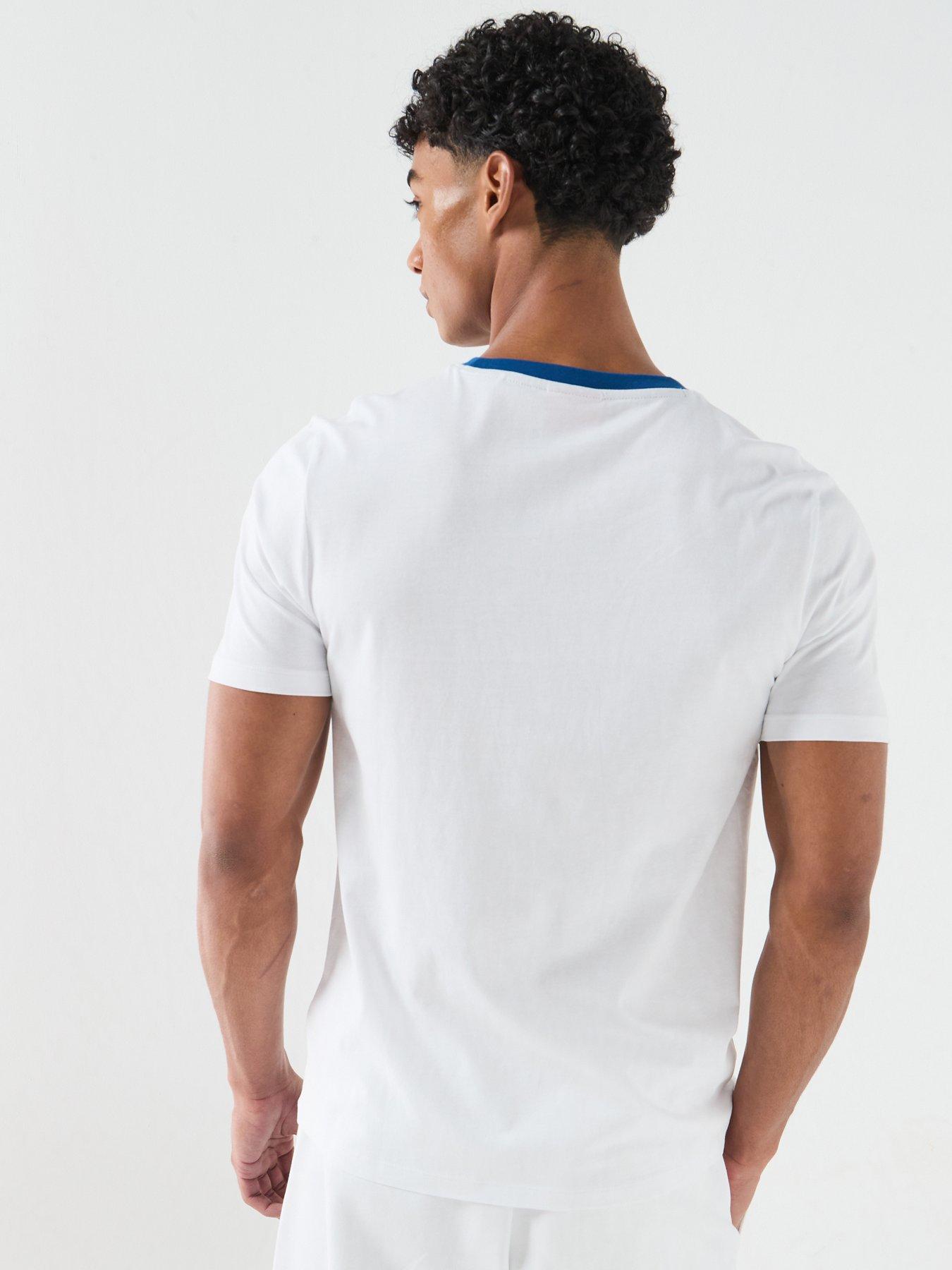 Image 2 of 5 of HUGO Dempsy Stripe Detail T-Shirt - White
