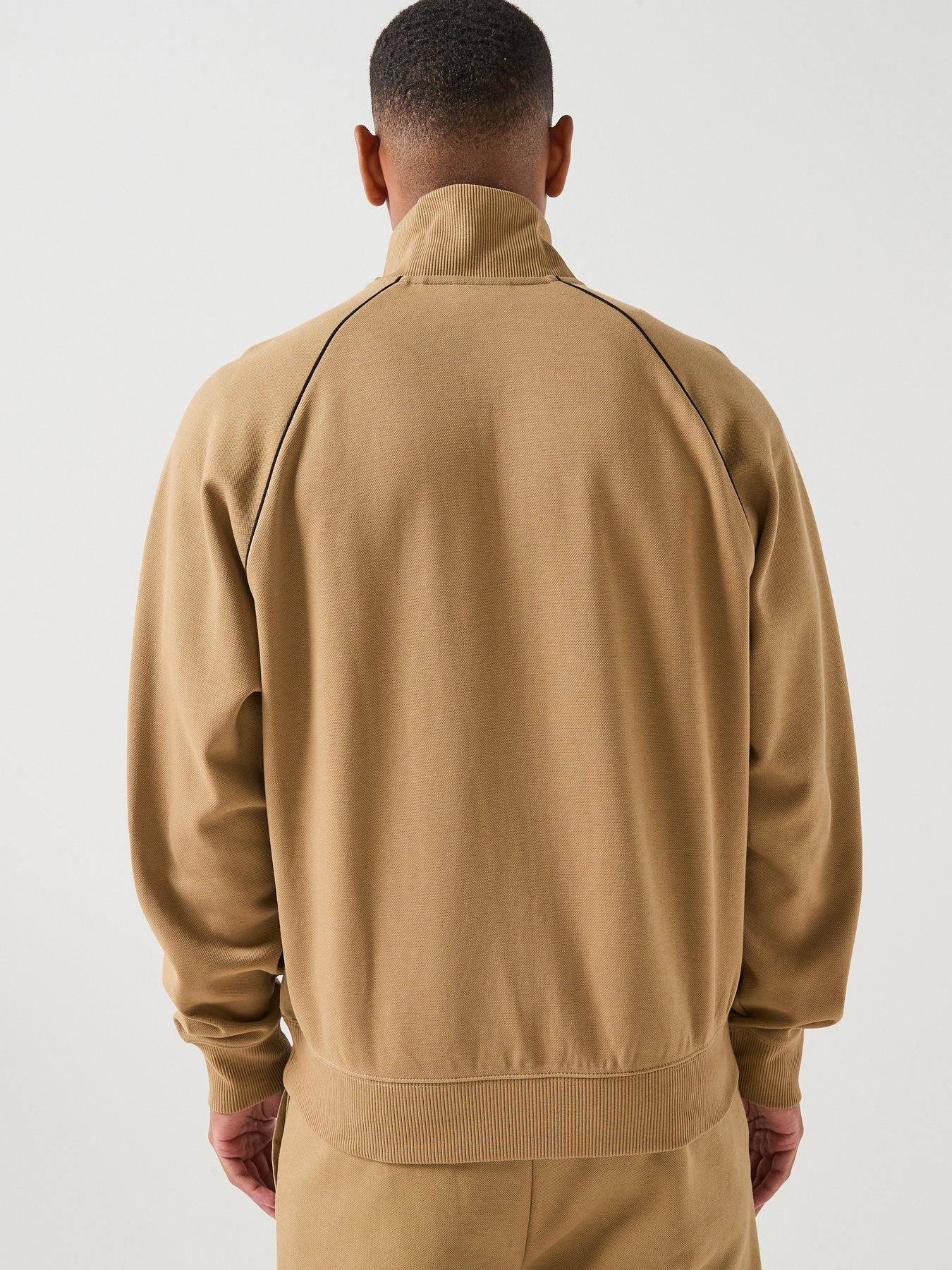 Image 2 of 6 of HUGO Dislan Rose Logo Oversized Track Top - Beige