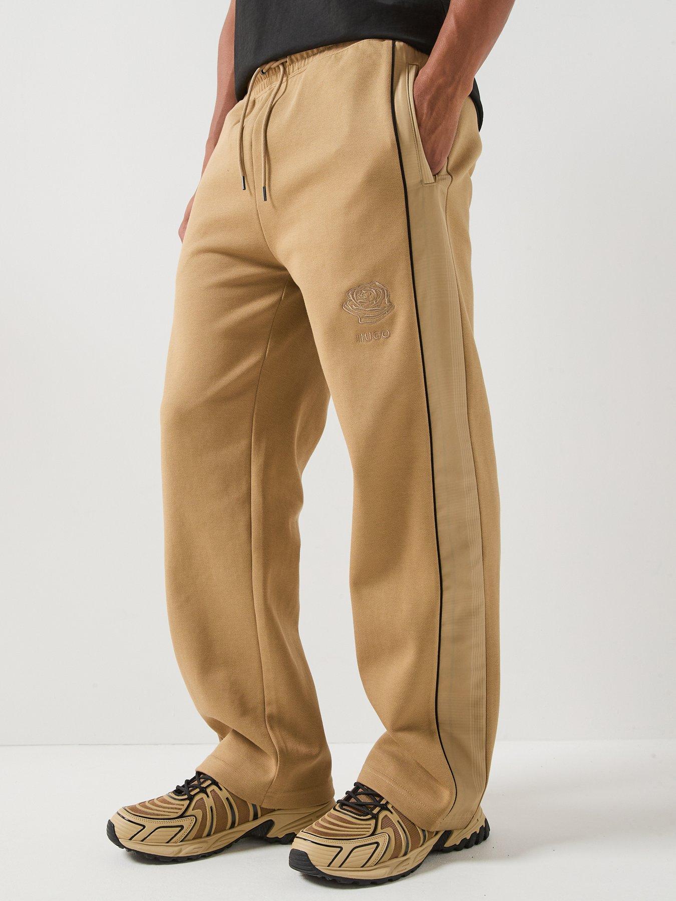 HUGO Hugo Dislano Rose Logo Open Cuff Joggers - Beige