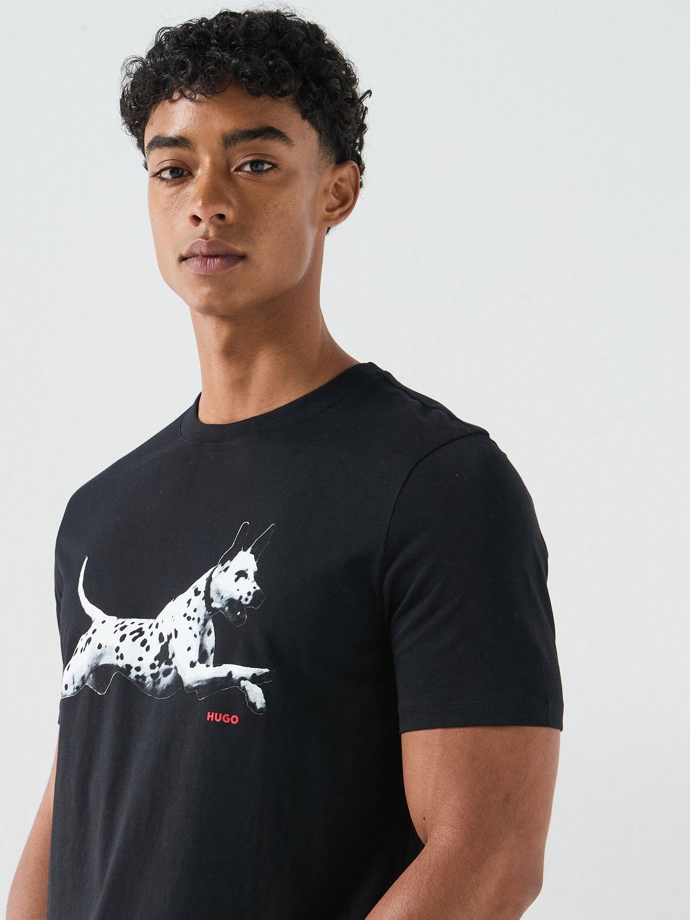 Image 5 of 6 of HUGO Dirunn Dalmatian Graphic T-Shirt - Black