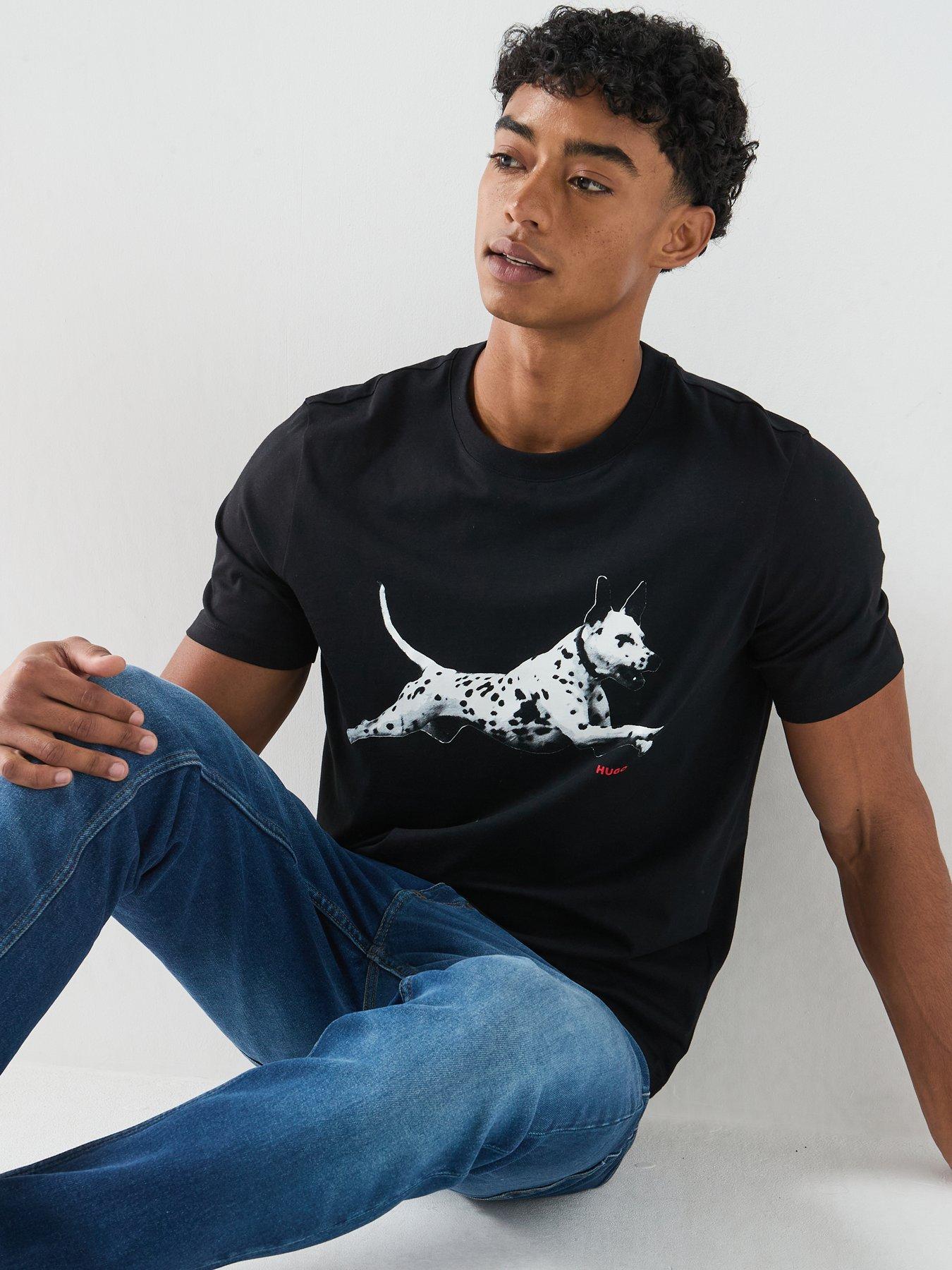 Image 6 of 6 of HUGO Dirunn Dalmatian Graphic T-Shirt - Black