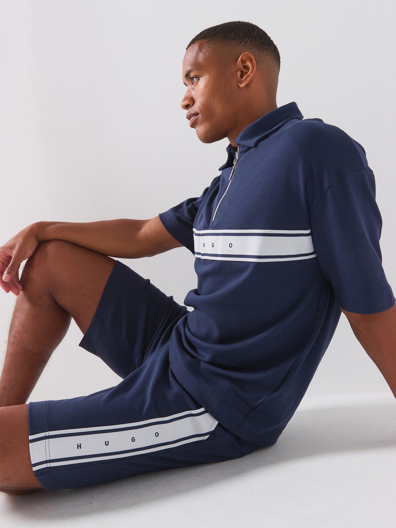 Image 4 of 6 of HUGO Bodywear Nautix Spaced Logo Shorts - Navy