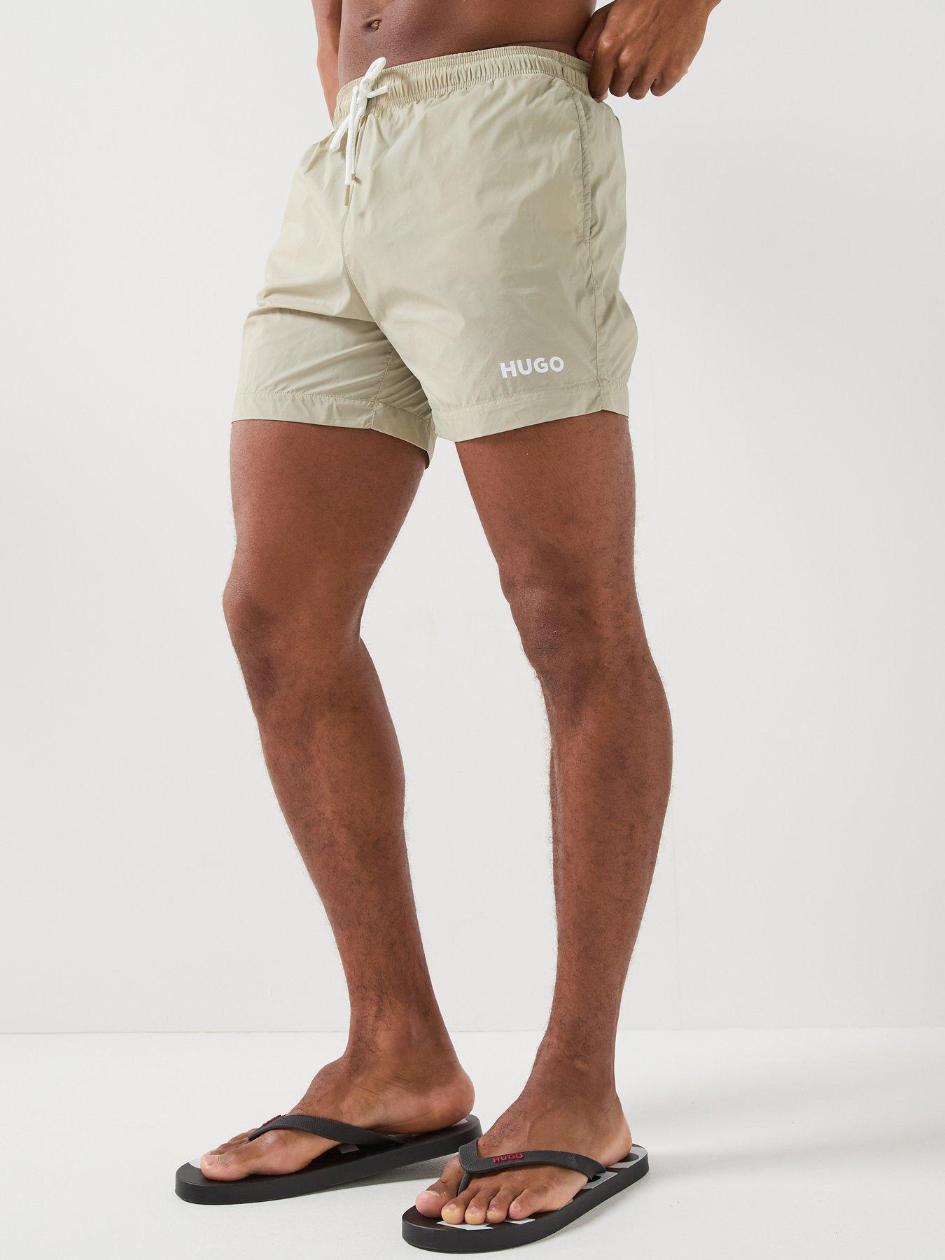 HUGO Hugo Haiti Small Logo Swim Shorts - Light Beige