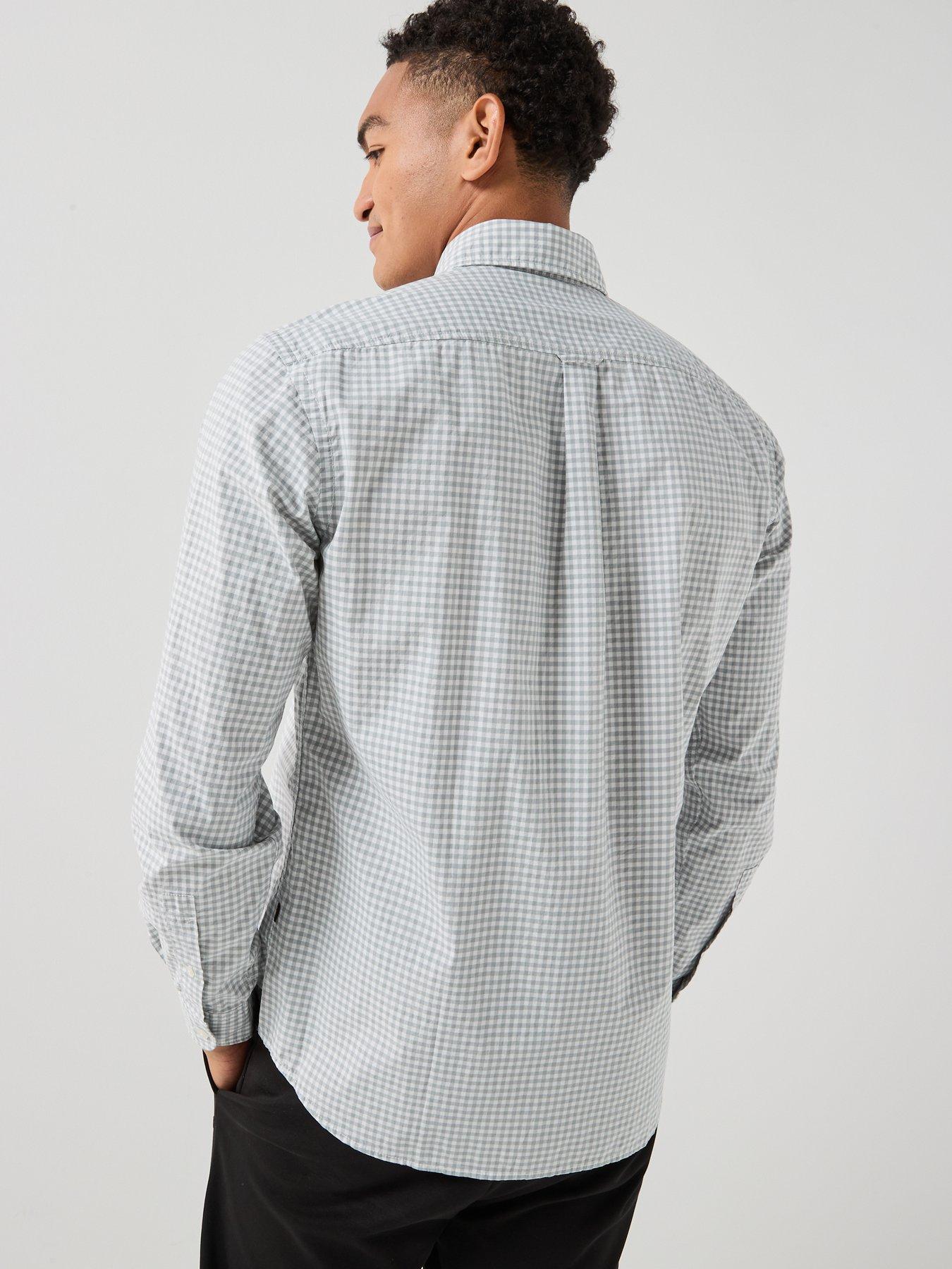 Image 2 of 6 of BOSS Rickert_M Button Down Gingham Shirt - White