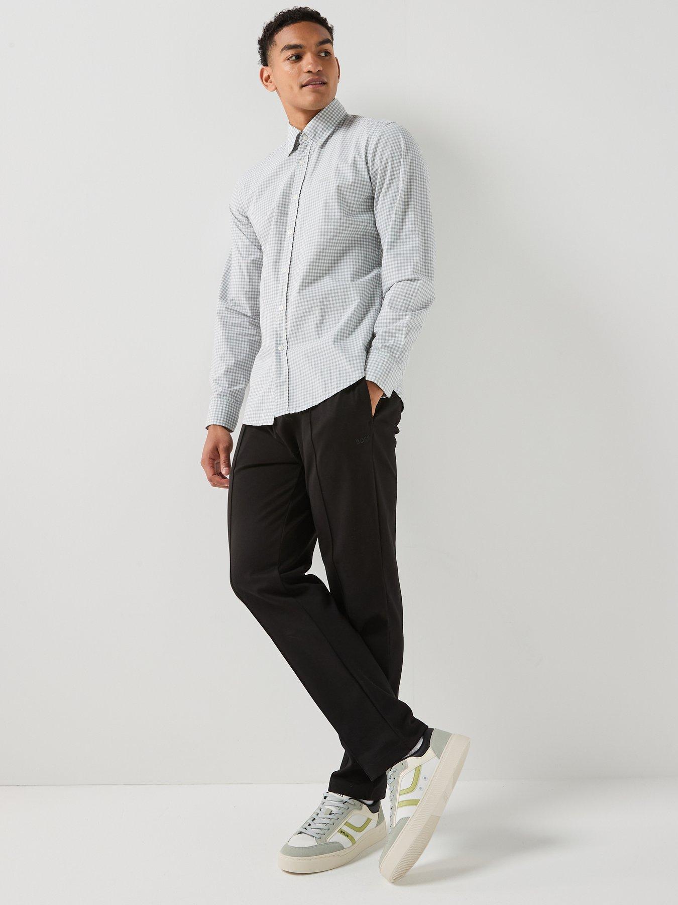 Image 6 of 6 of BOSS Rickert_M Button Down Gingham Shirt - White