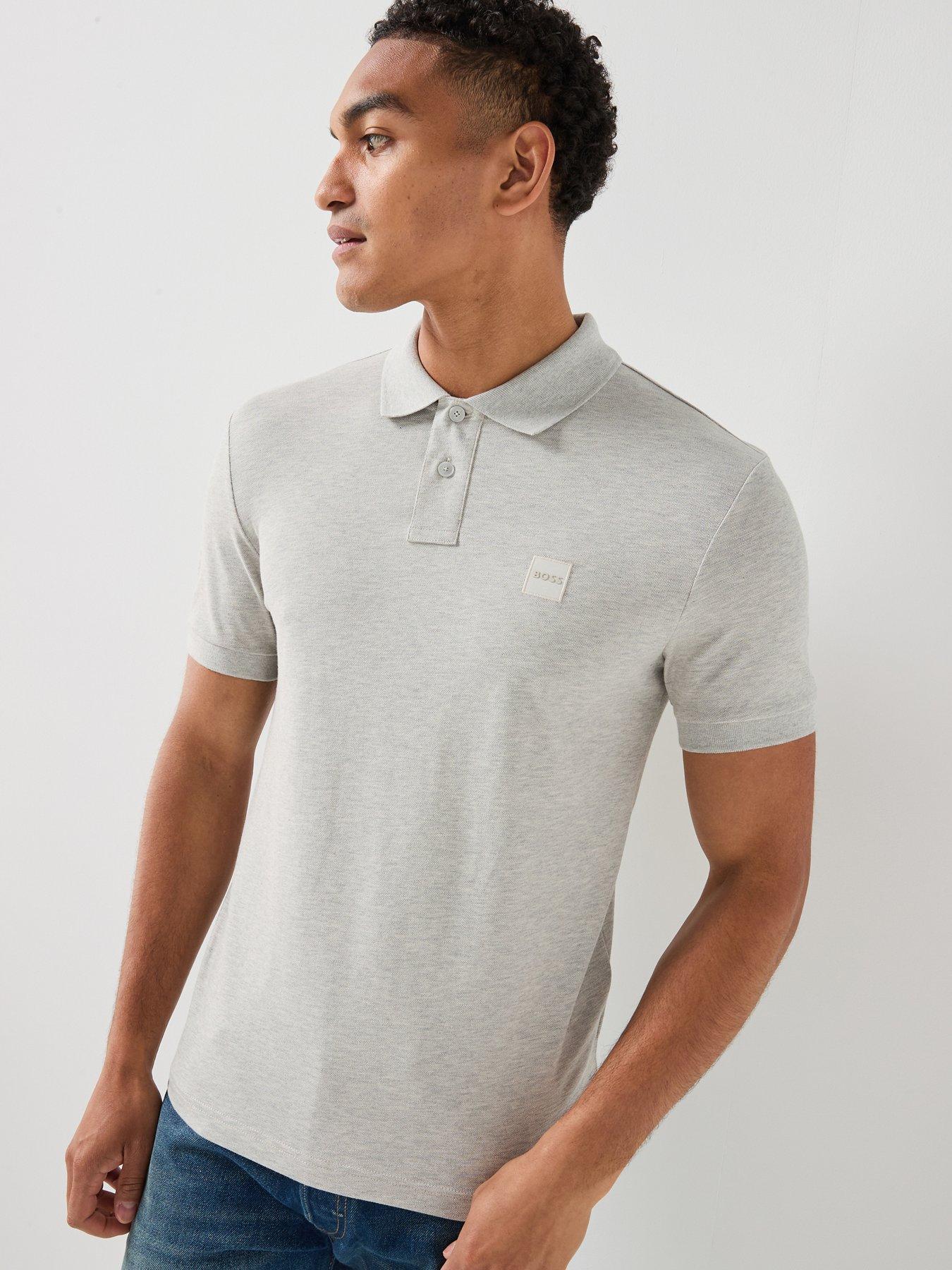 Image 1 of 6 of BOSS Passenger Tonal Patch Logo Polo Shirt - Grey