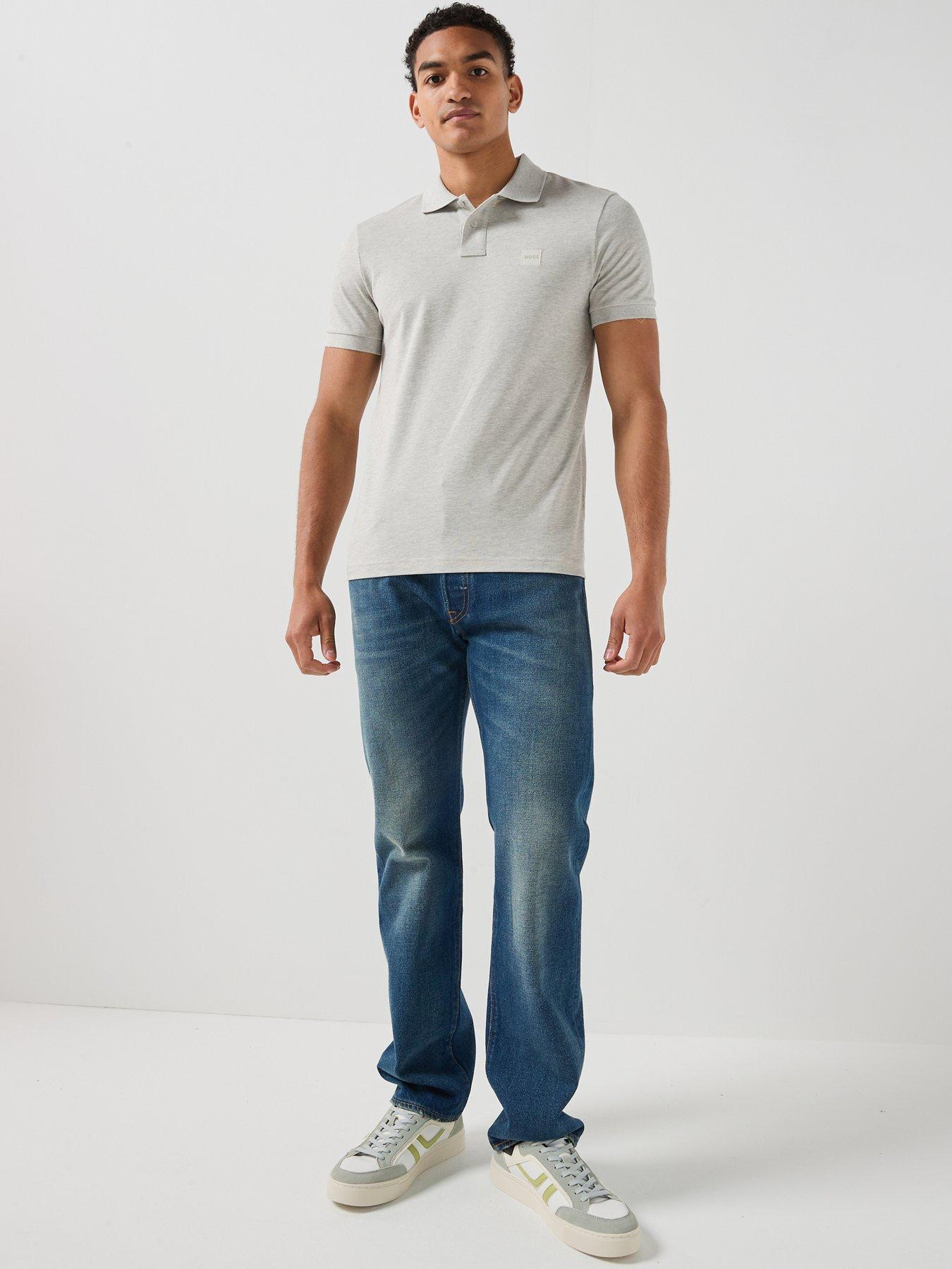 Image 3 of 6 of BOSS Passenger Tonal Patch Logo Polo Shirt - Grey