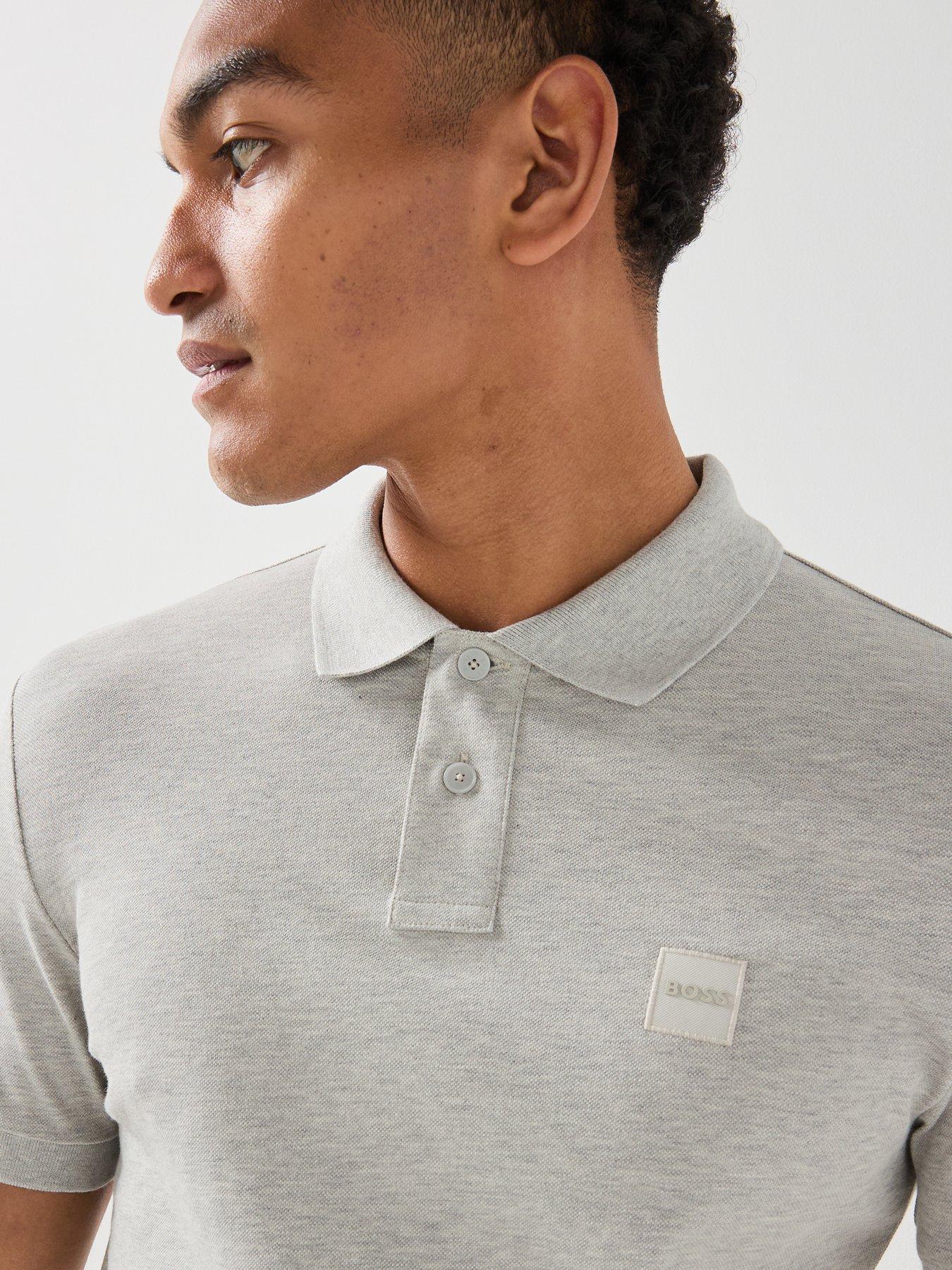 Image 4 of 6 of BOSS Passenger Tonal Patch Logo Polo Shirt - Grey