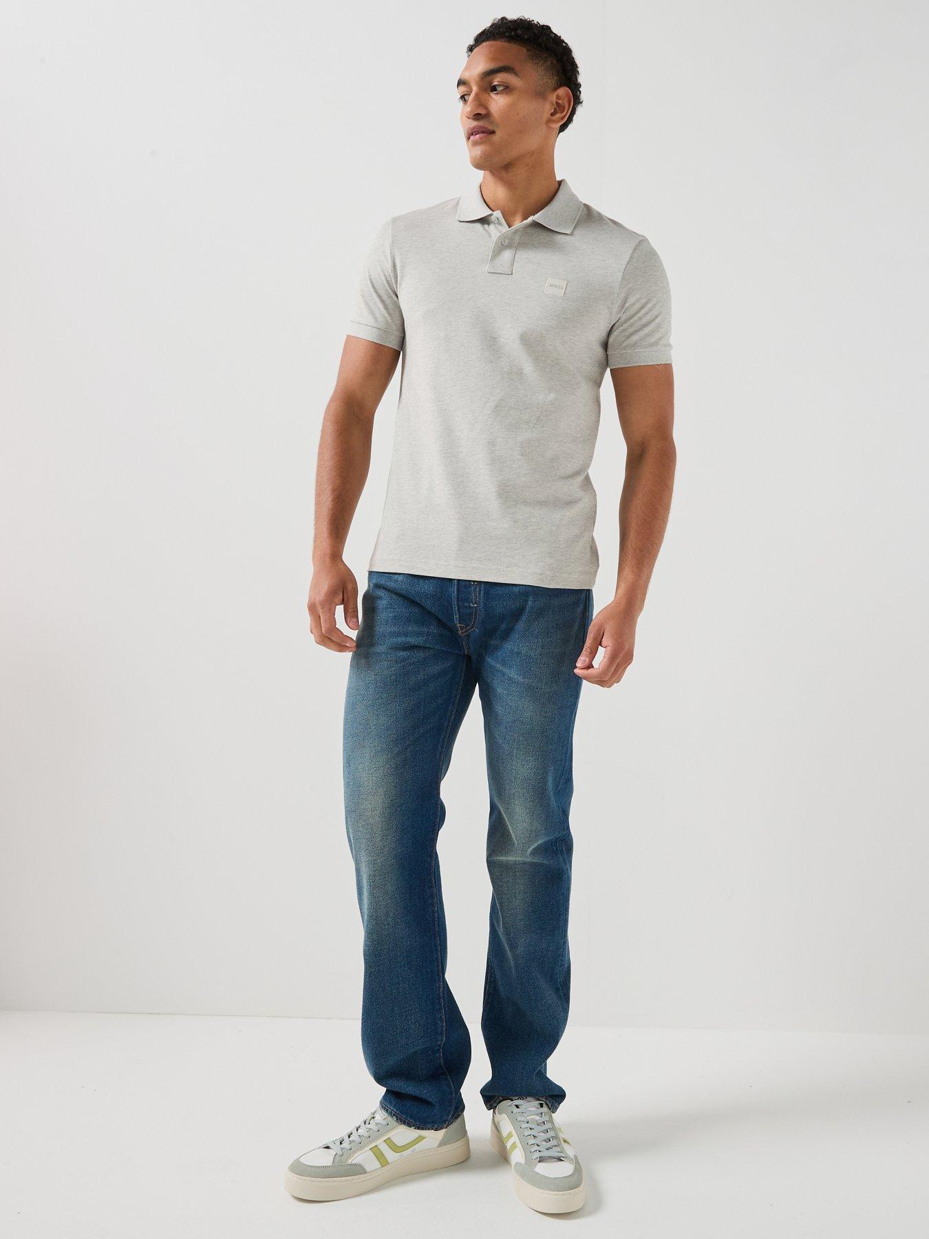 Image 6 of 6 of BOSS Passenger Tonal Patch Logo Polo Shirt - Grey