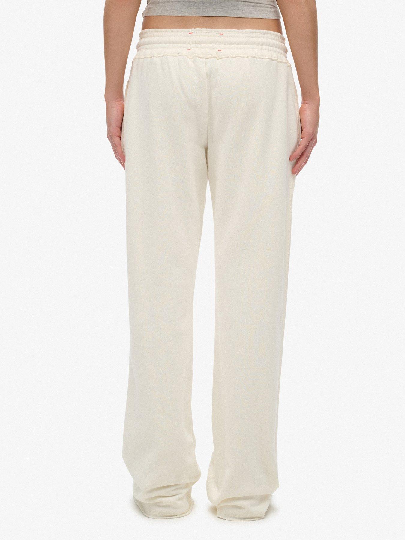 Image 2 of 7 of Superdry Athletic Print Flare Joggers - Cream