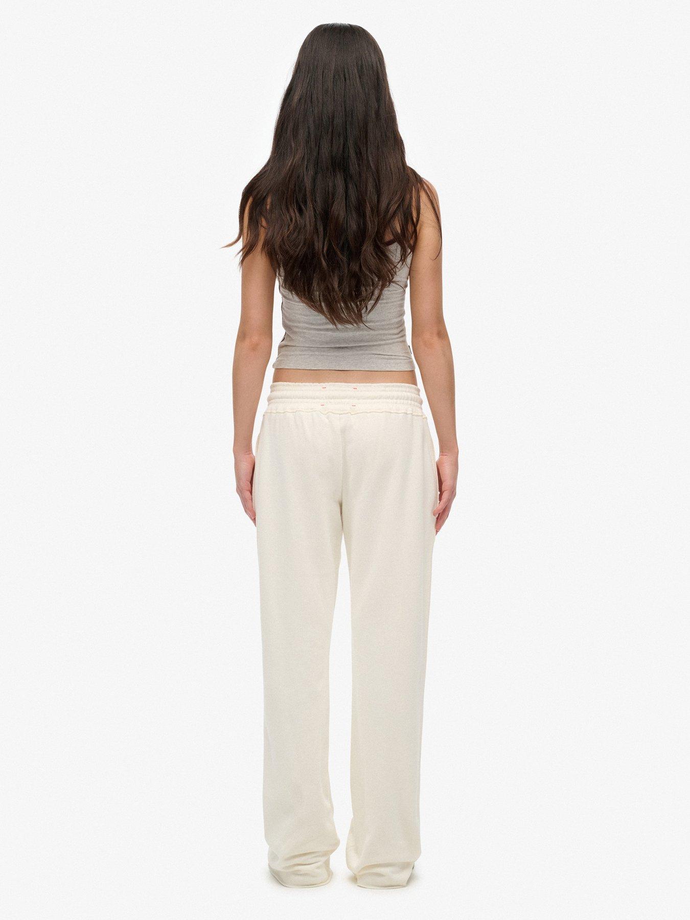 Image 5 of 7 of Superdry Athletic Print Flare Joggers - Cream