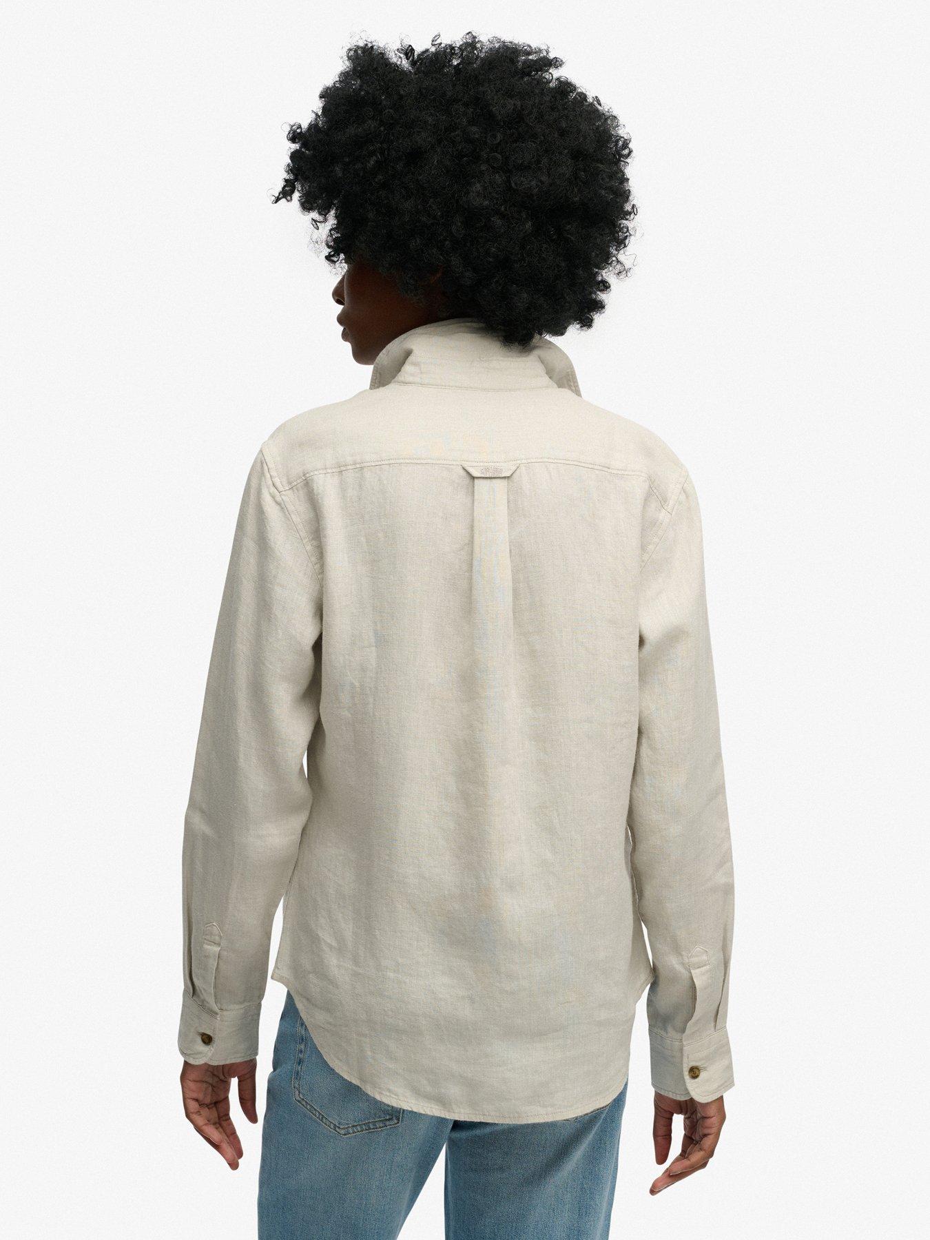 Image 2 of 5 of Superdry Premium Linen Slim Shirt - Beige