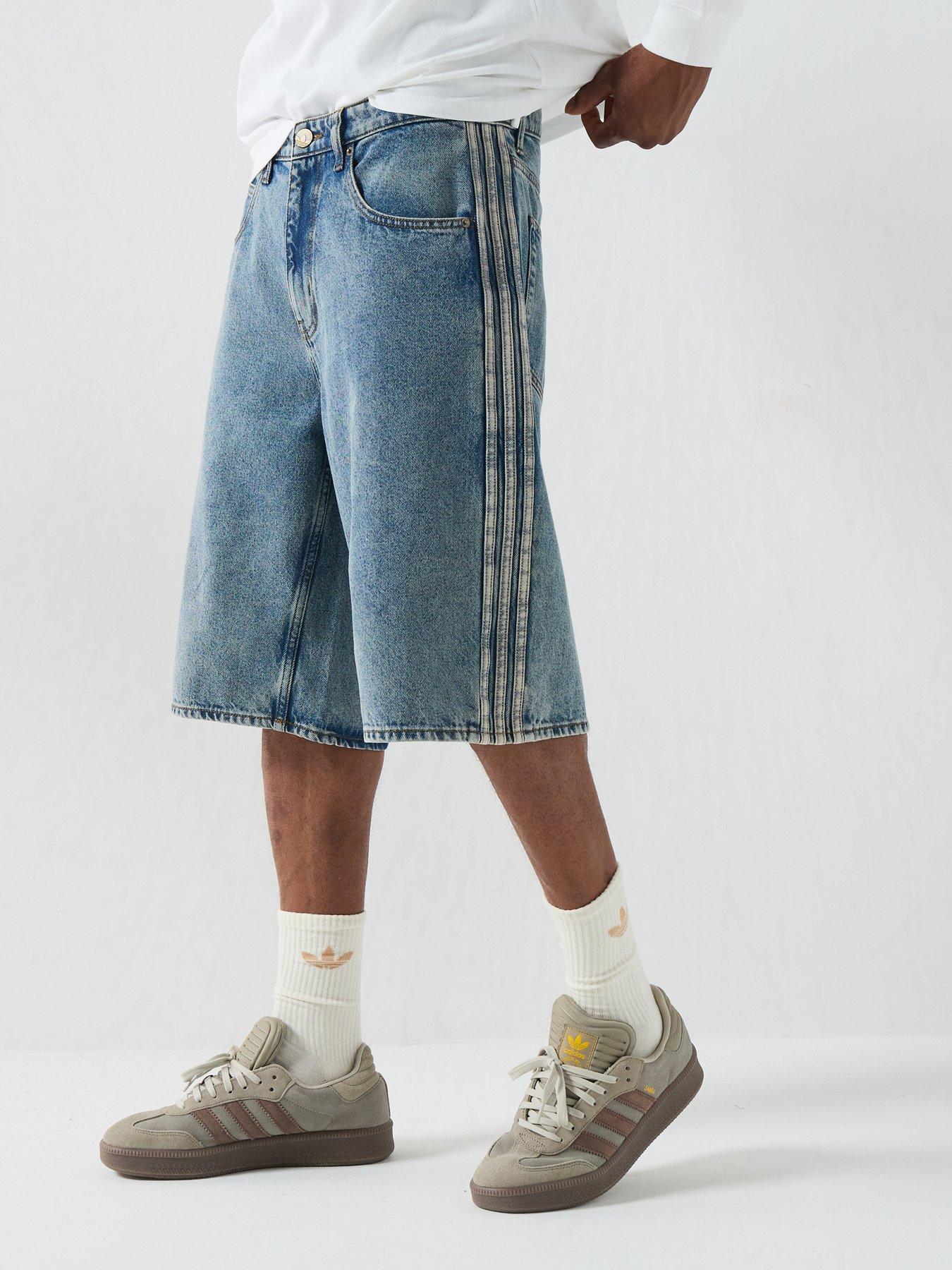 adidas Originals Mens Denim Firebird Shorts - Blue