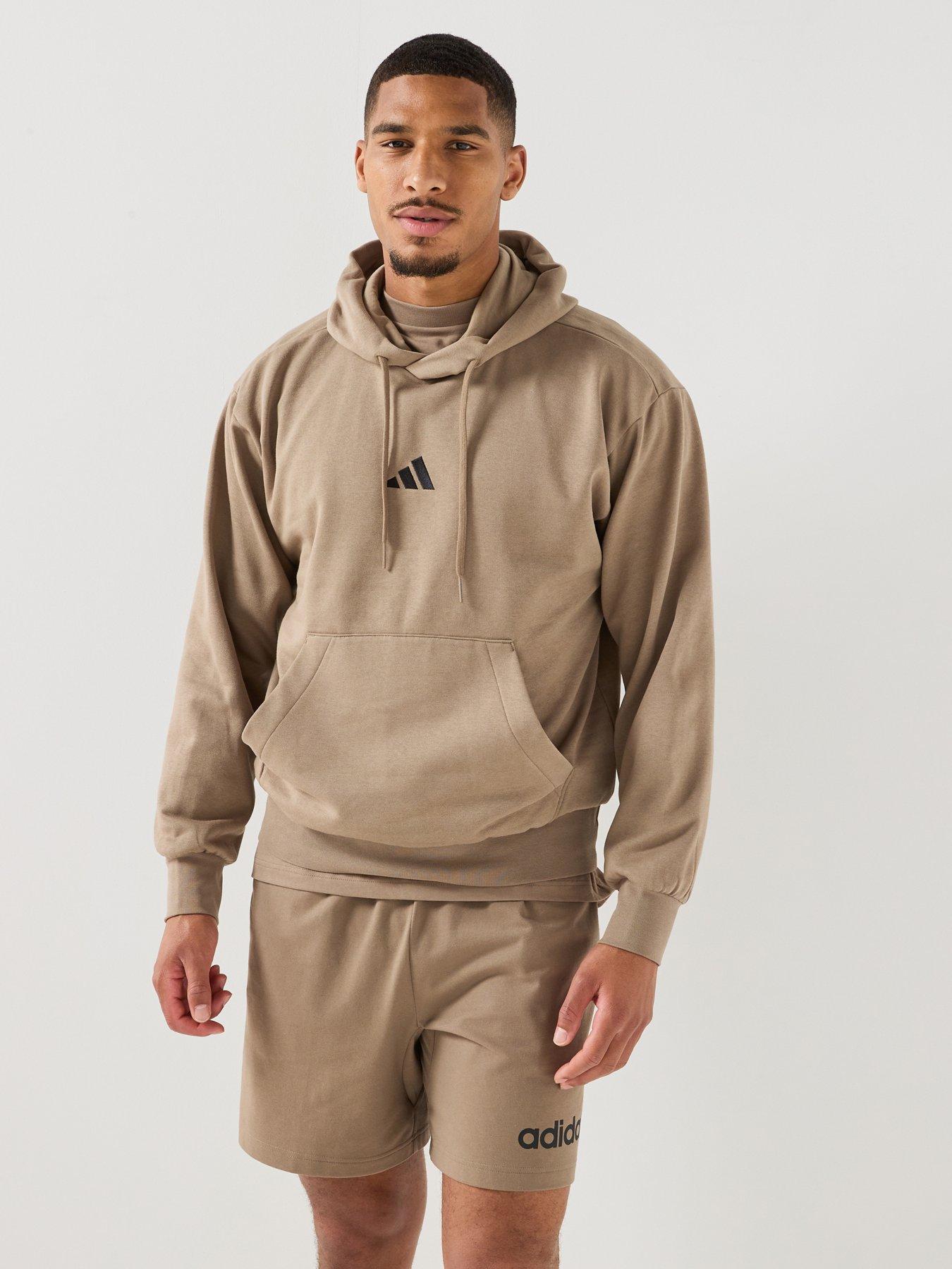 adidas Sportswear Mens Essentials Feelcozy Fleece Hoodie - Beige