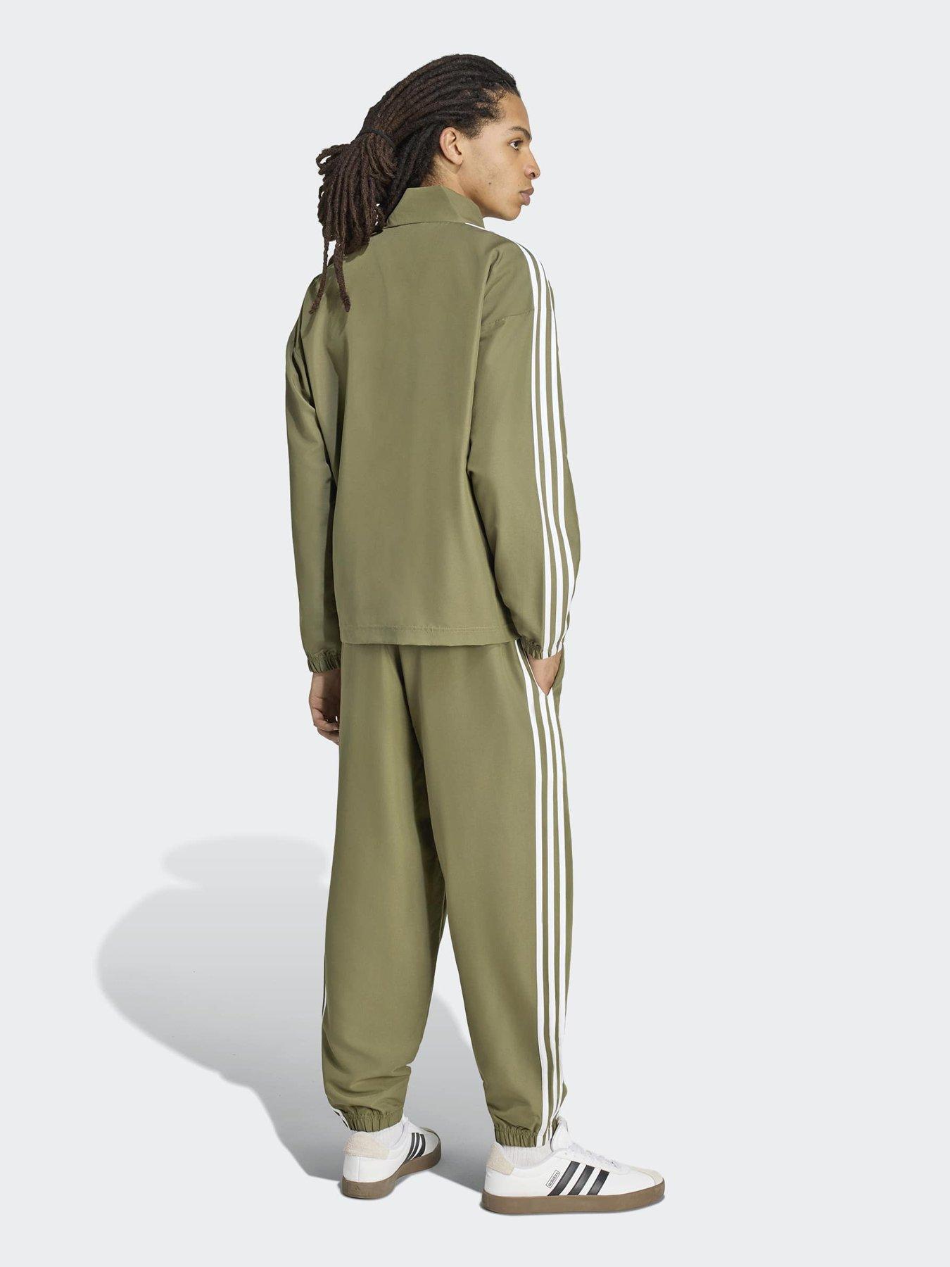 Image 2 of 7 of adidas Sportswear Mens 3 Stripe Woven Tracksuit - Green