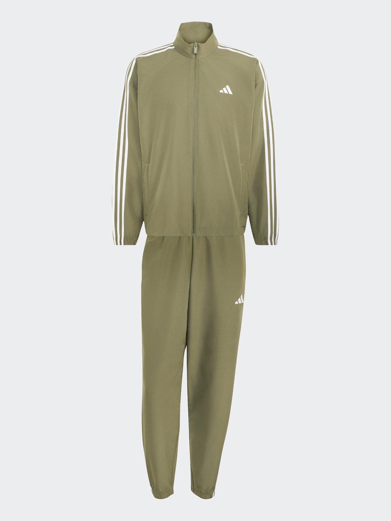 Image 6 of 7 of adidas Sportswear Mens 3 Stripe Woven Tracksuit - Green