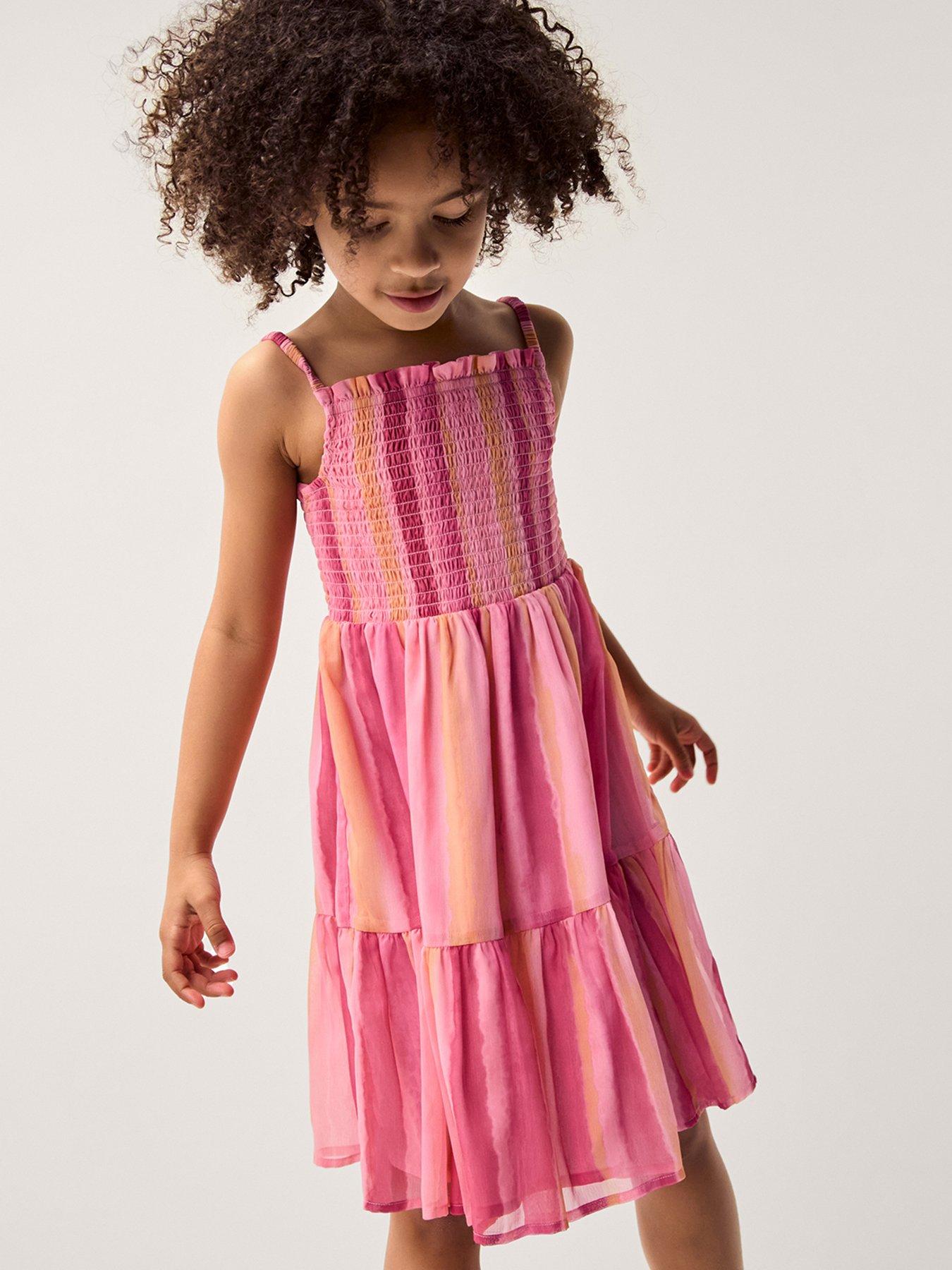 Monsoon Girls Tye Dye Swing Dress - Pink