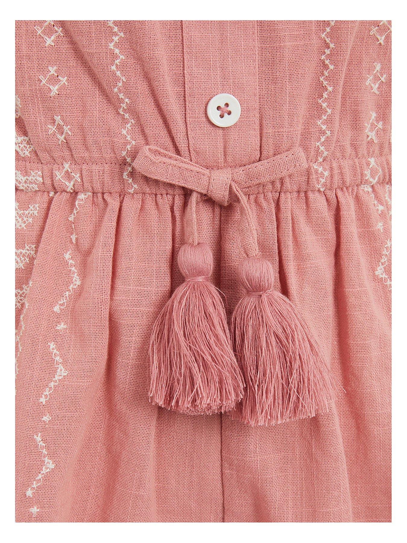 Image 3 of 3 of Monsoon Girls Storm Embroidered Playsuit - Pink
