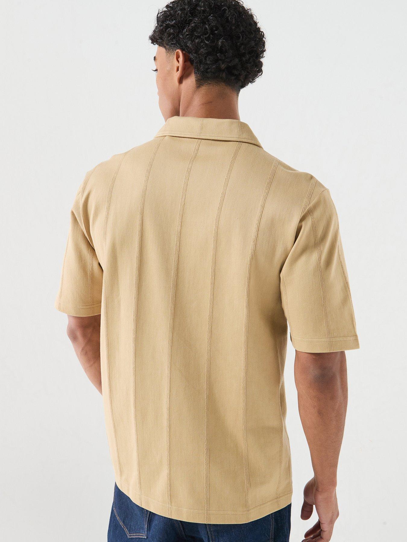 Image 2 of 6 of HUGO Dasillo Open Neck Polo Shirt - Beige