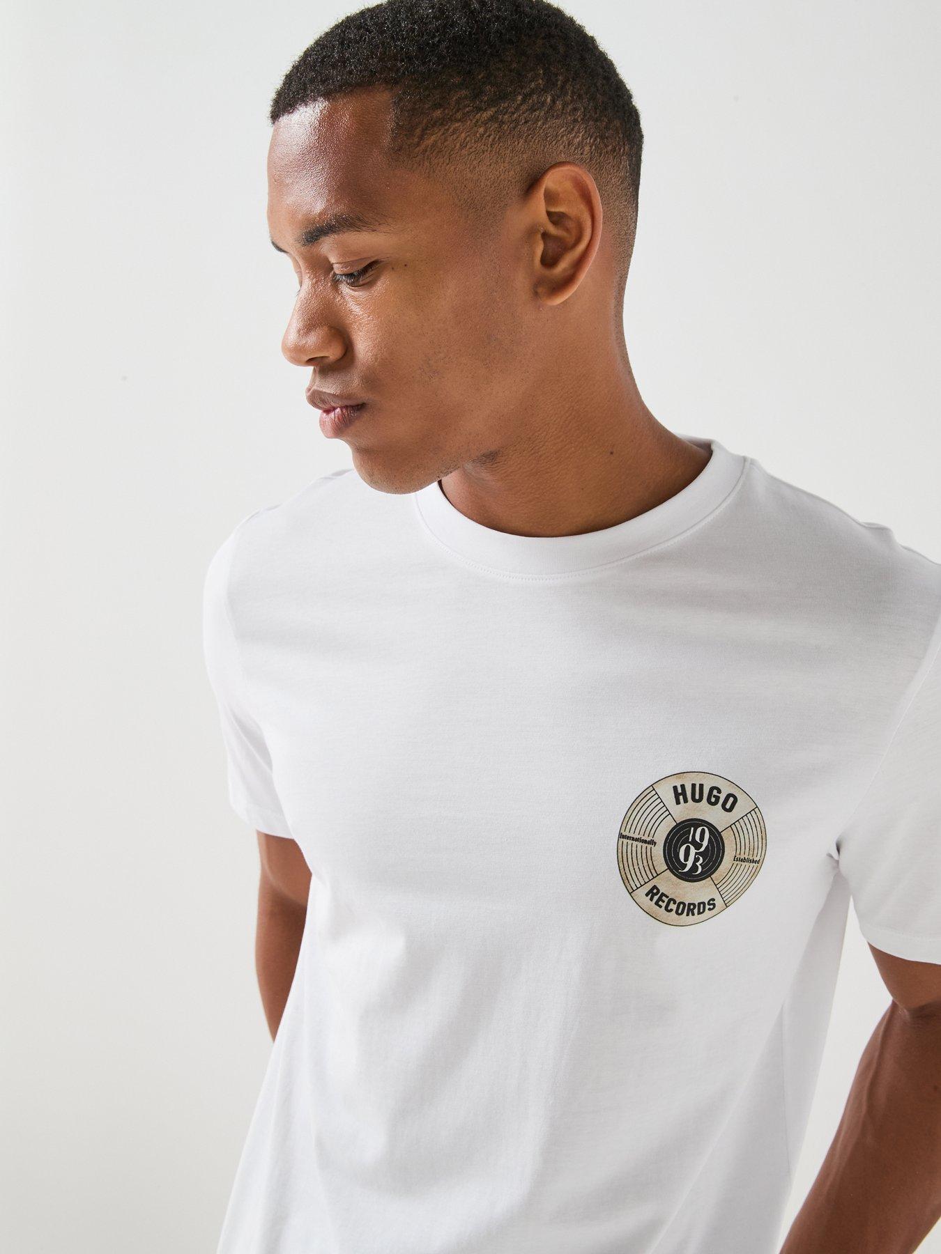 Image 4 of 6 of HUGO Durectee Record Emblem T-Shirt - White