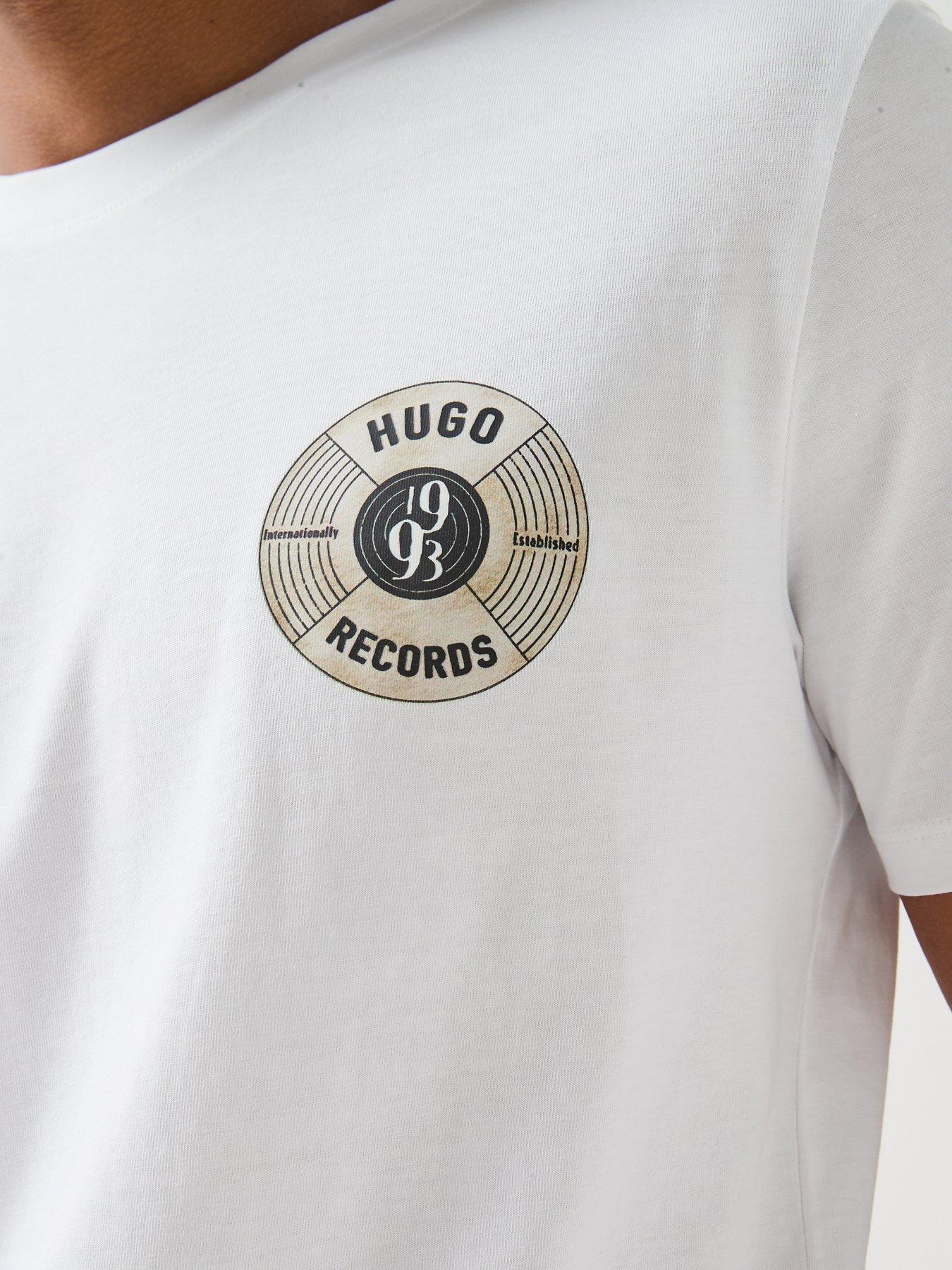 Image 5 of 6 of HUGO Durectee Record Emblem T-Shirt - White