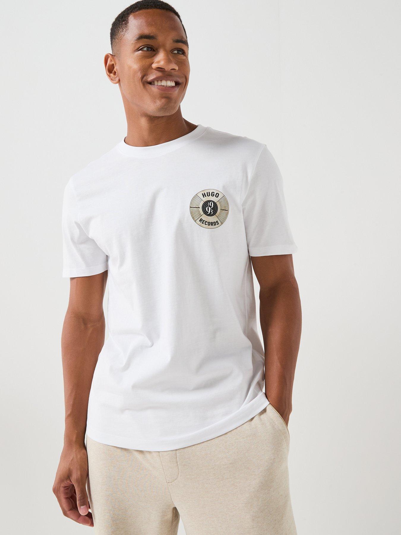 Image 6 of 6 of HUGO Durectee Record Emblem T-Shirt - White