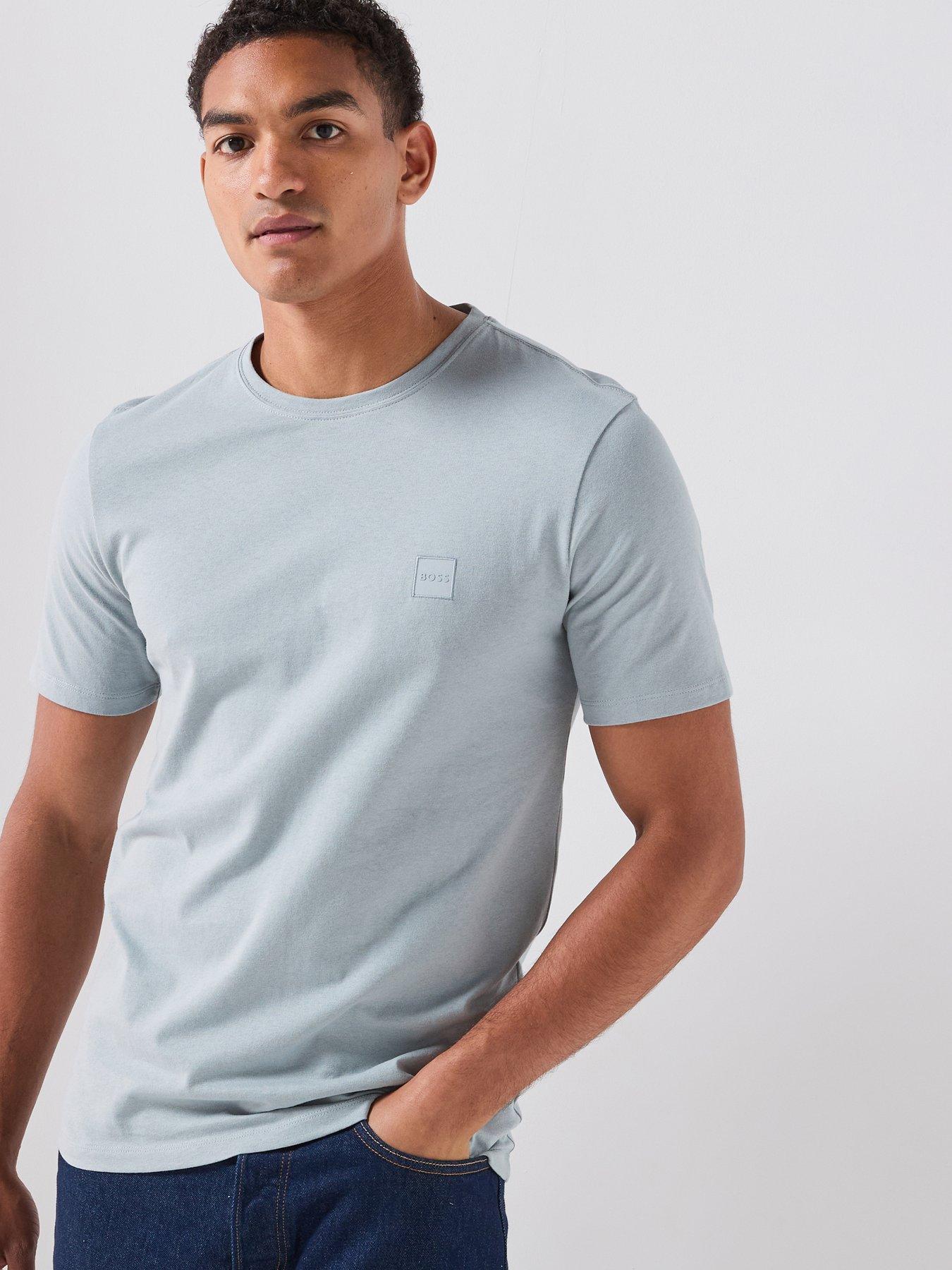 BOSS Tales Tonal Logo Relaxed Fit T-Shirt - Grey