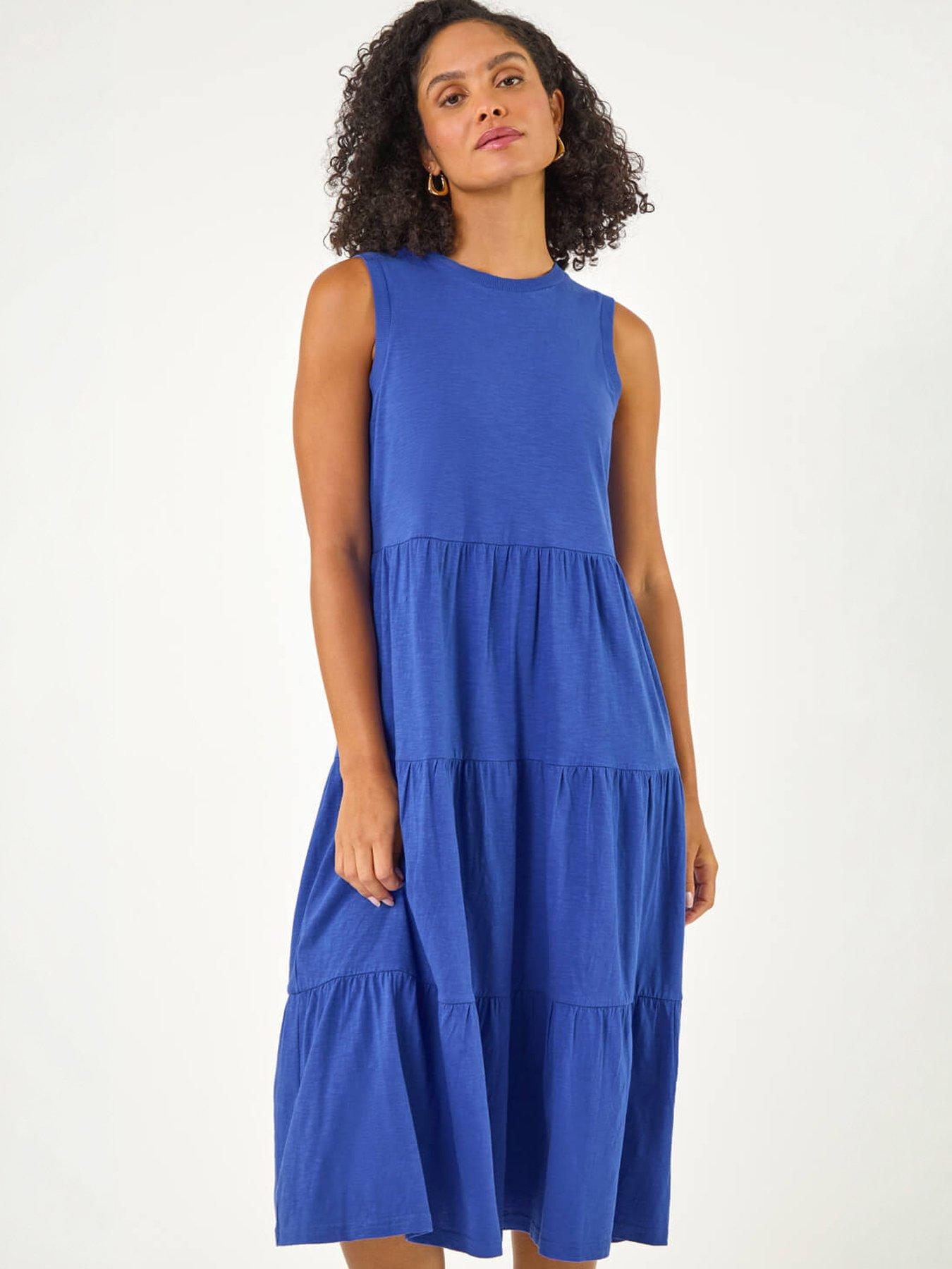 Roman Tiered Midi Smock Dress